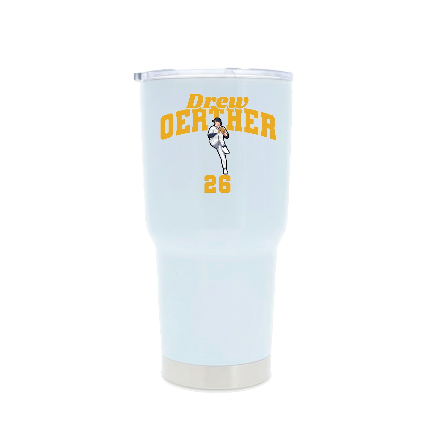 30oz Stainless Steel Tumbler — Signature Arch in White