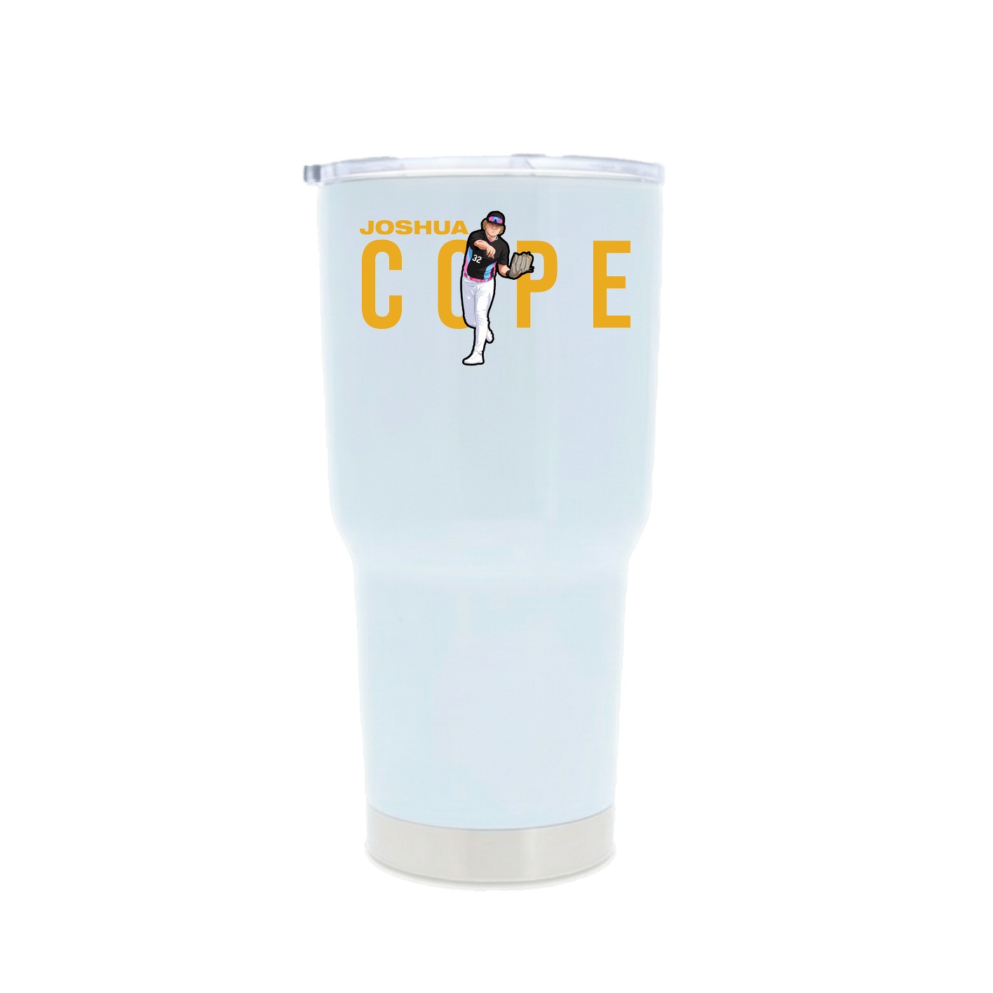 30oz Stainless Steel Tumbler — Player Name in White
