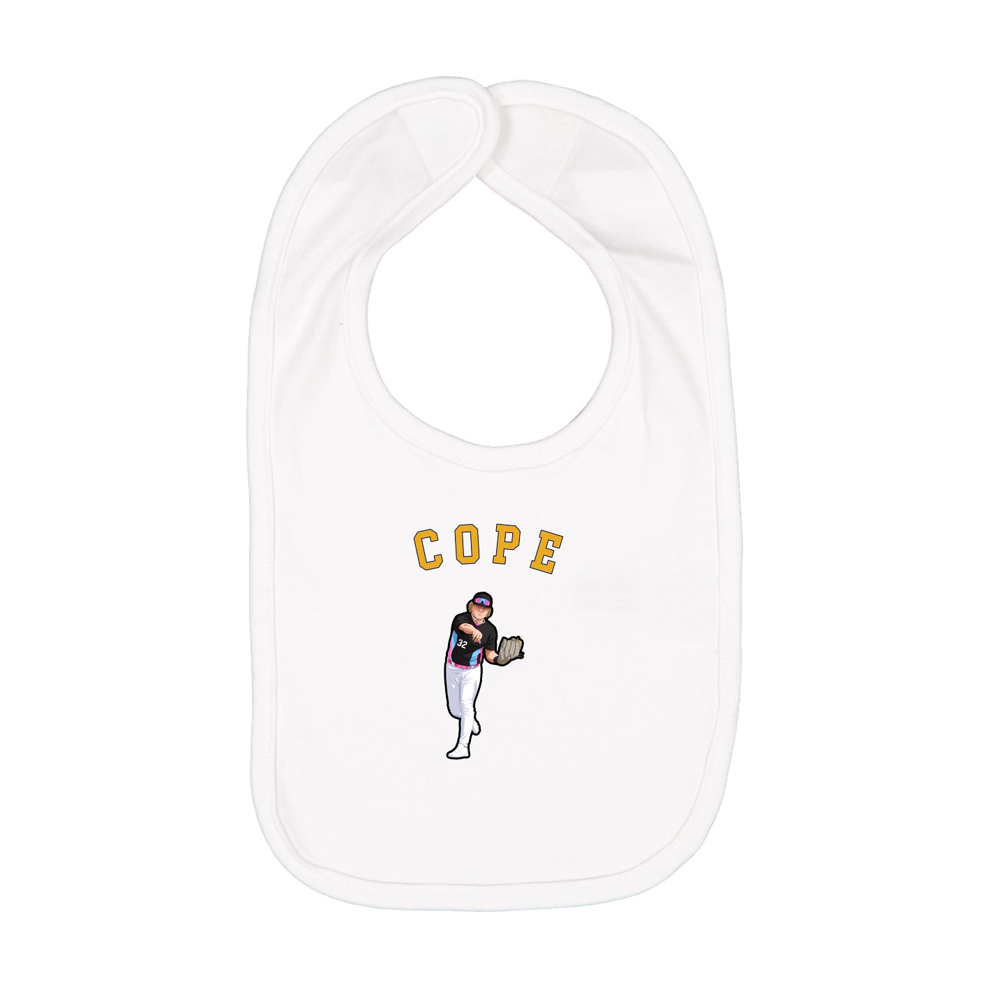 Infant Bib — Shirsey Arch in White