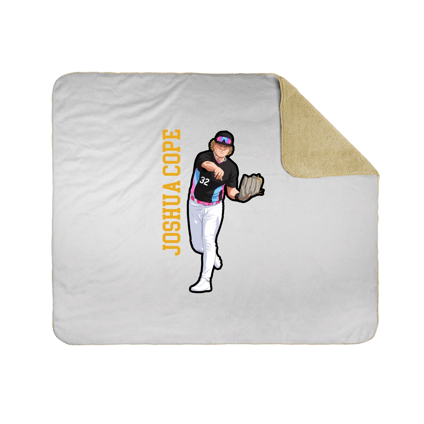 Throw Blanket — Name Vertical in White