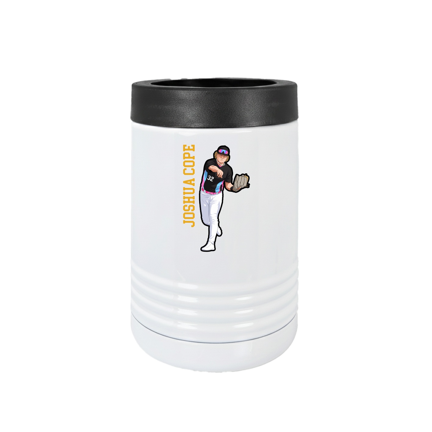 Beverage Holder — Name Vertical in White