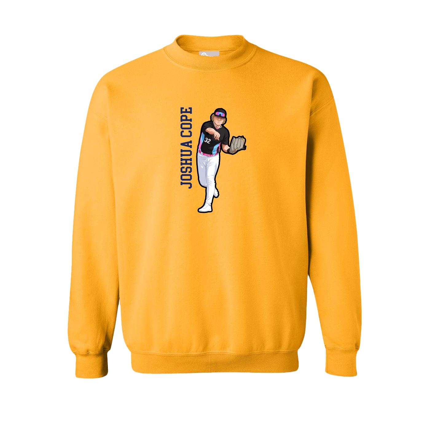 Fleece Crew — Name Vertical in Gold