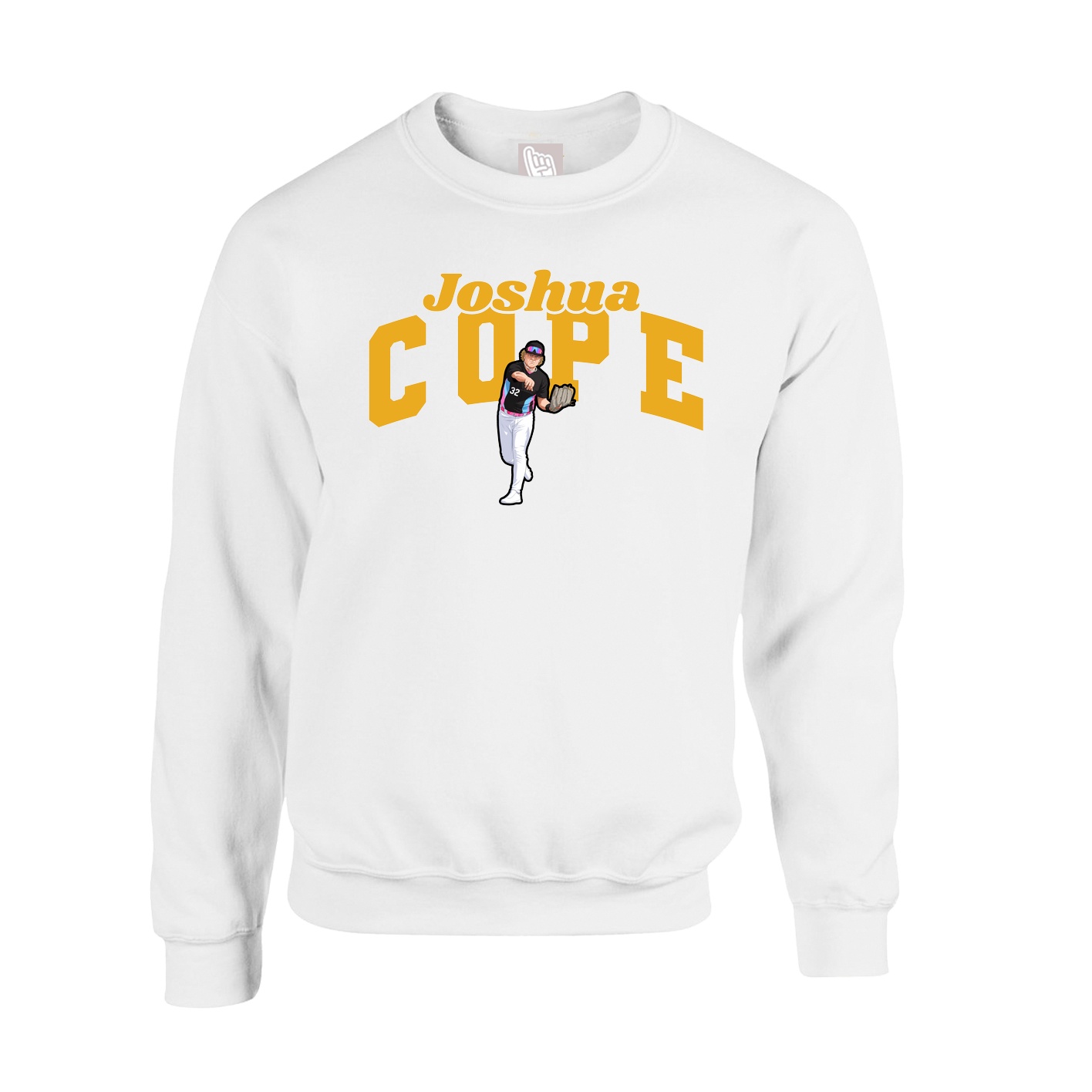 Fleece Crew — Signature Arch in White