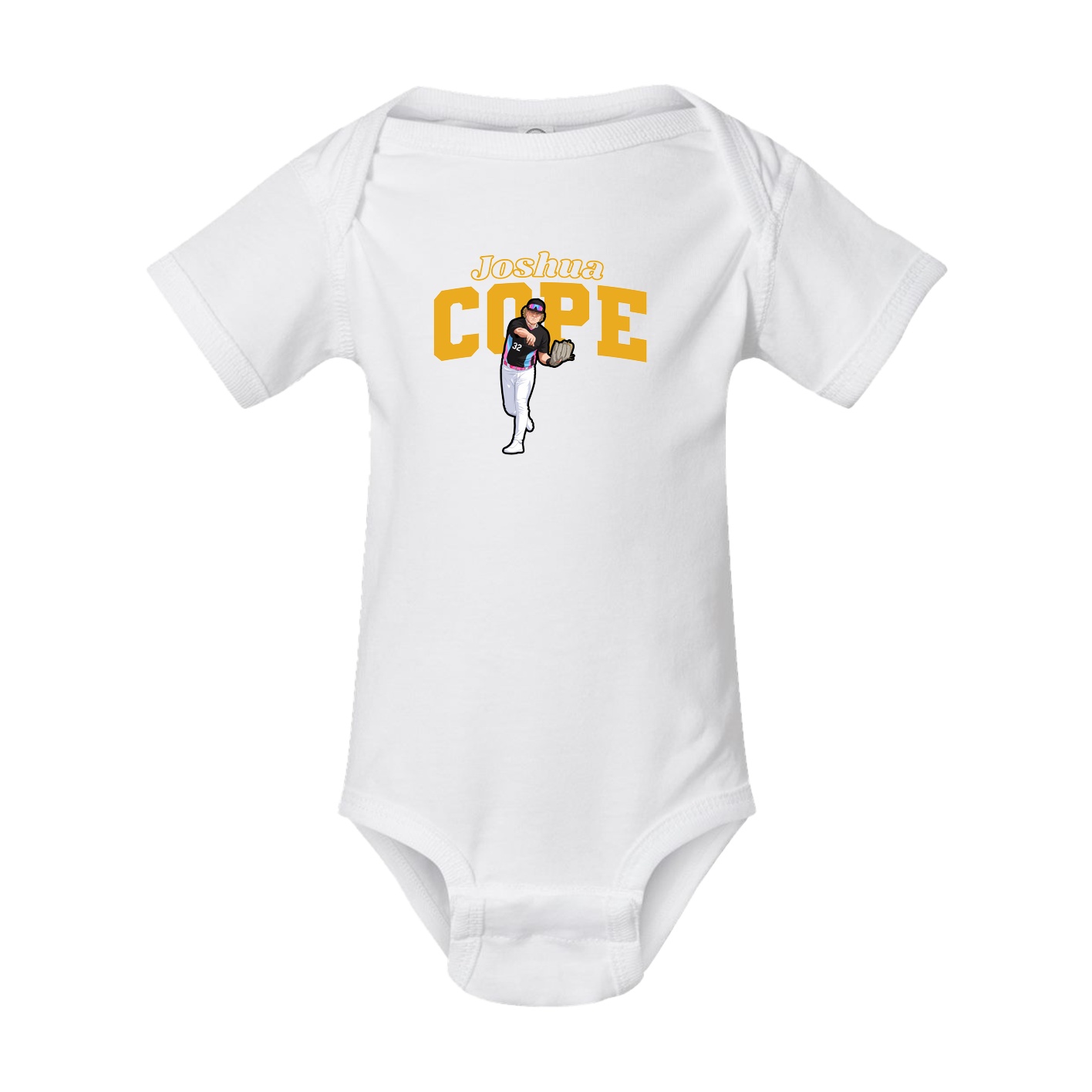 Baby Onesie — Name Arch in White