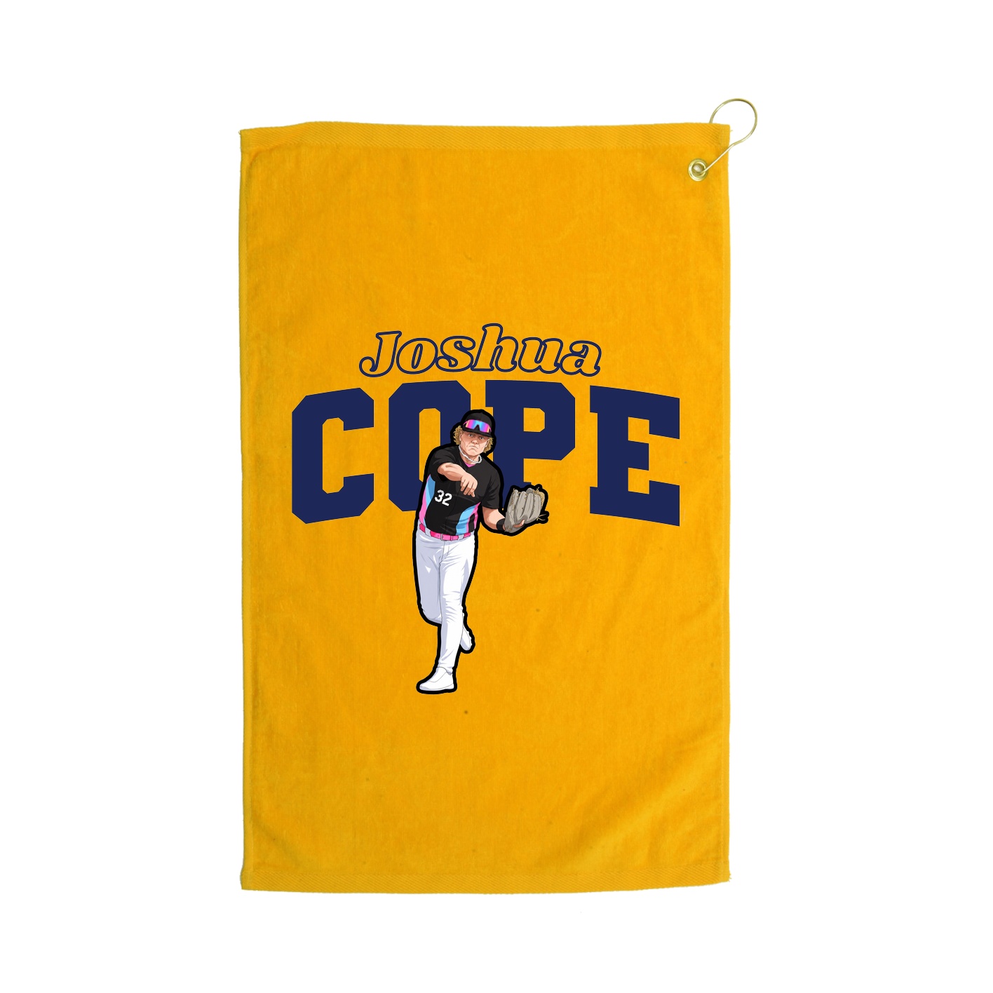 Golf Towel — Name Arch in Gold
