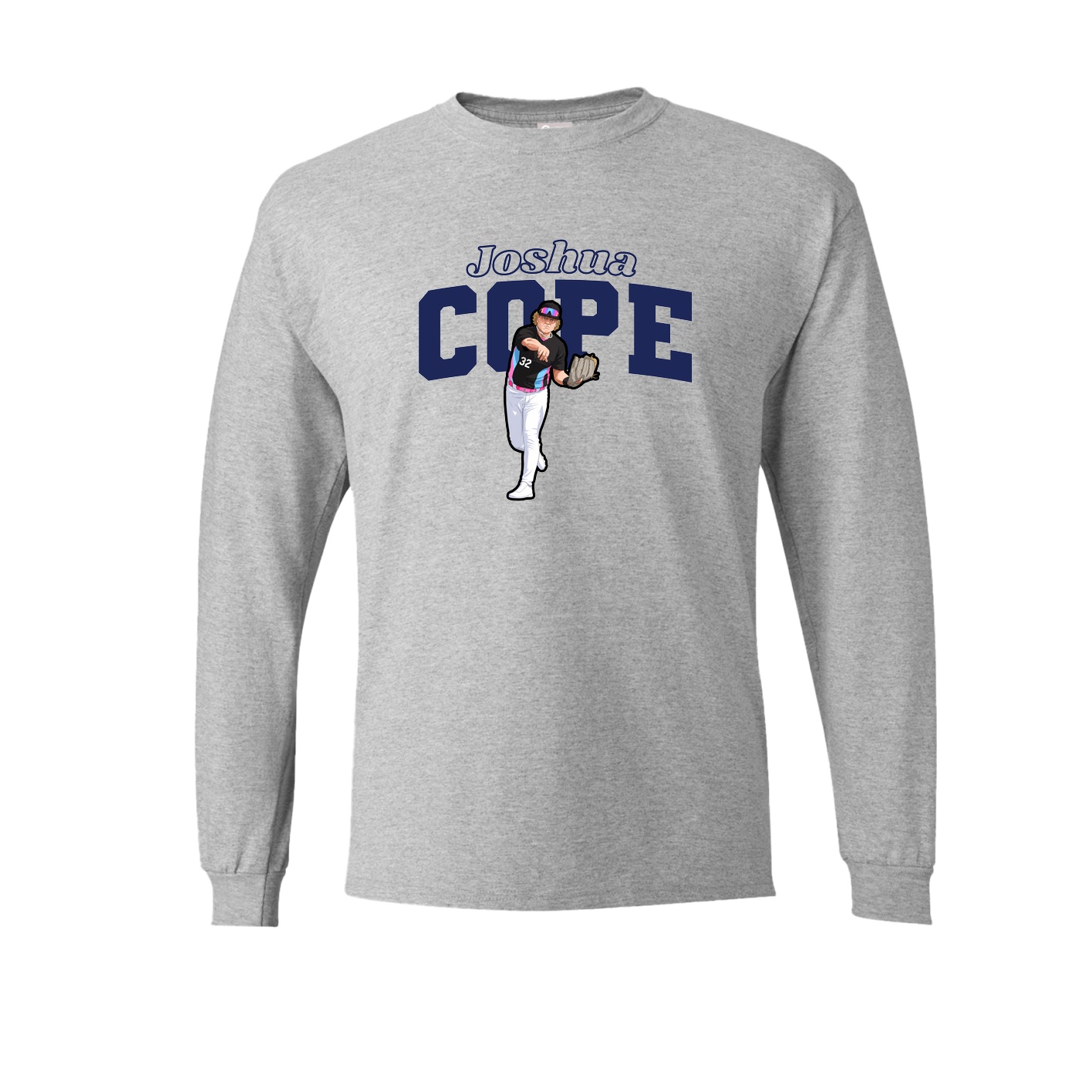 Long Sleeve Tee — Name Arch in Grey