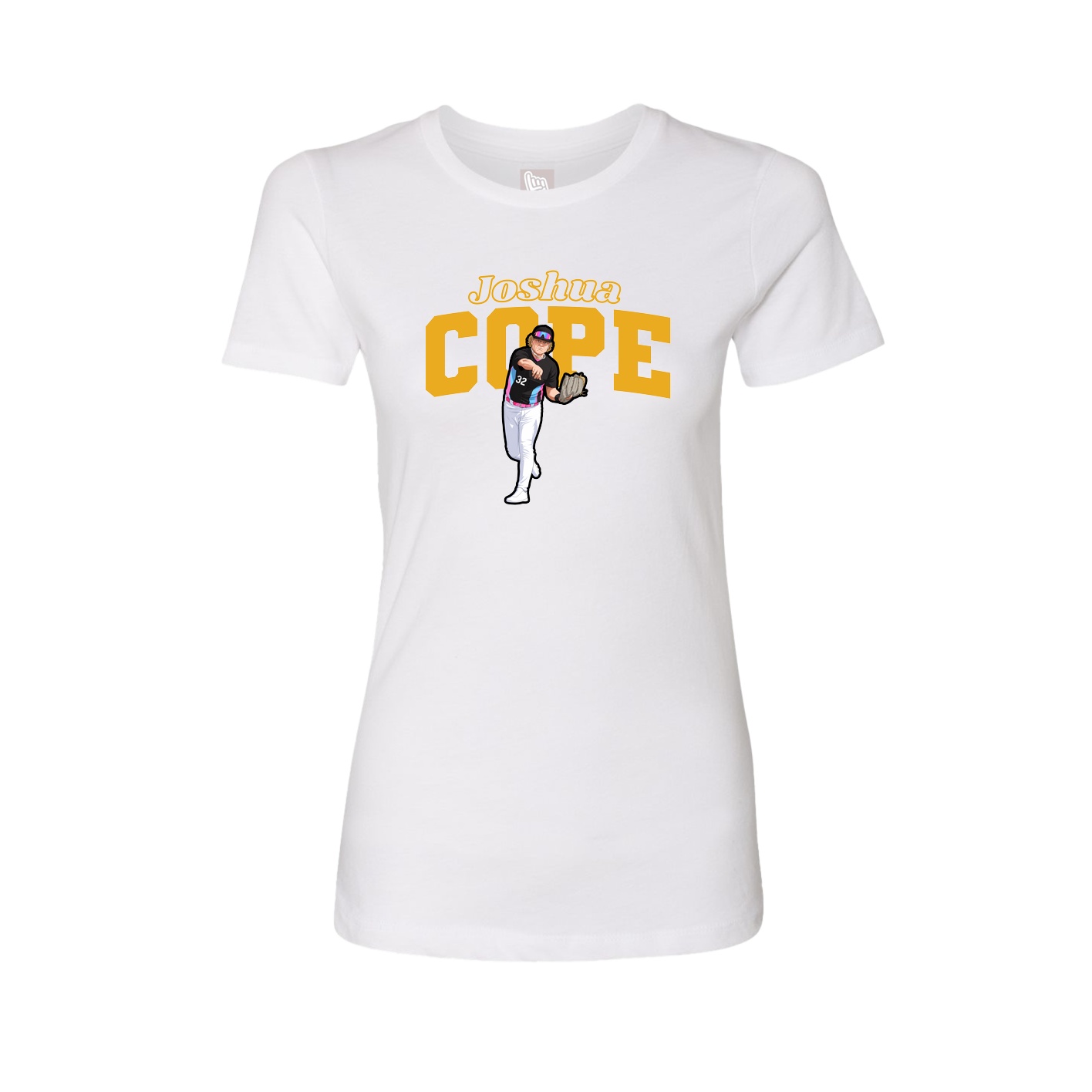 Fitted Women's Tee — Name Arch in White