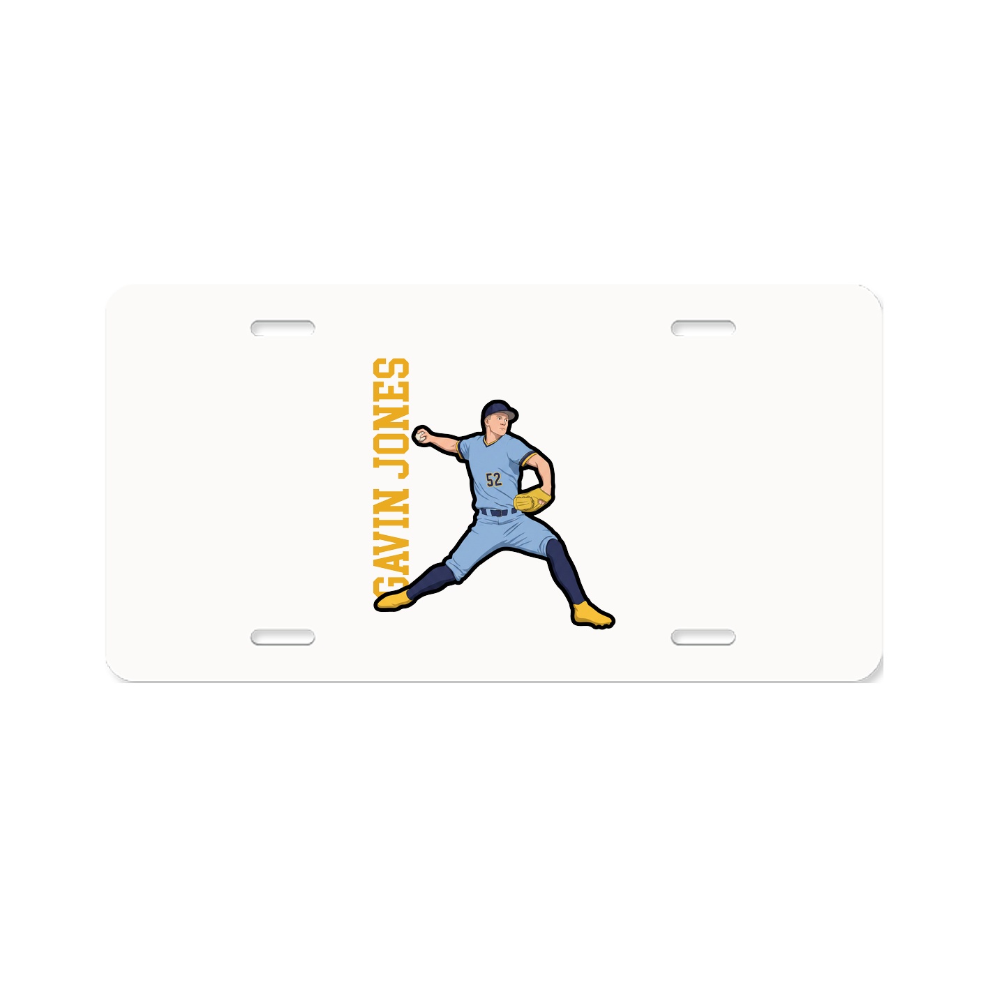 License Plate — Name Vertical in Classic