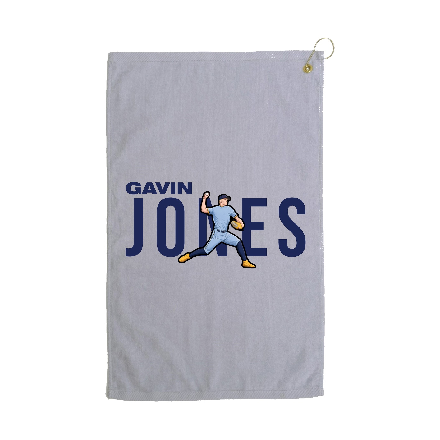 Golf Towel — Player Name in Grey