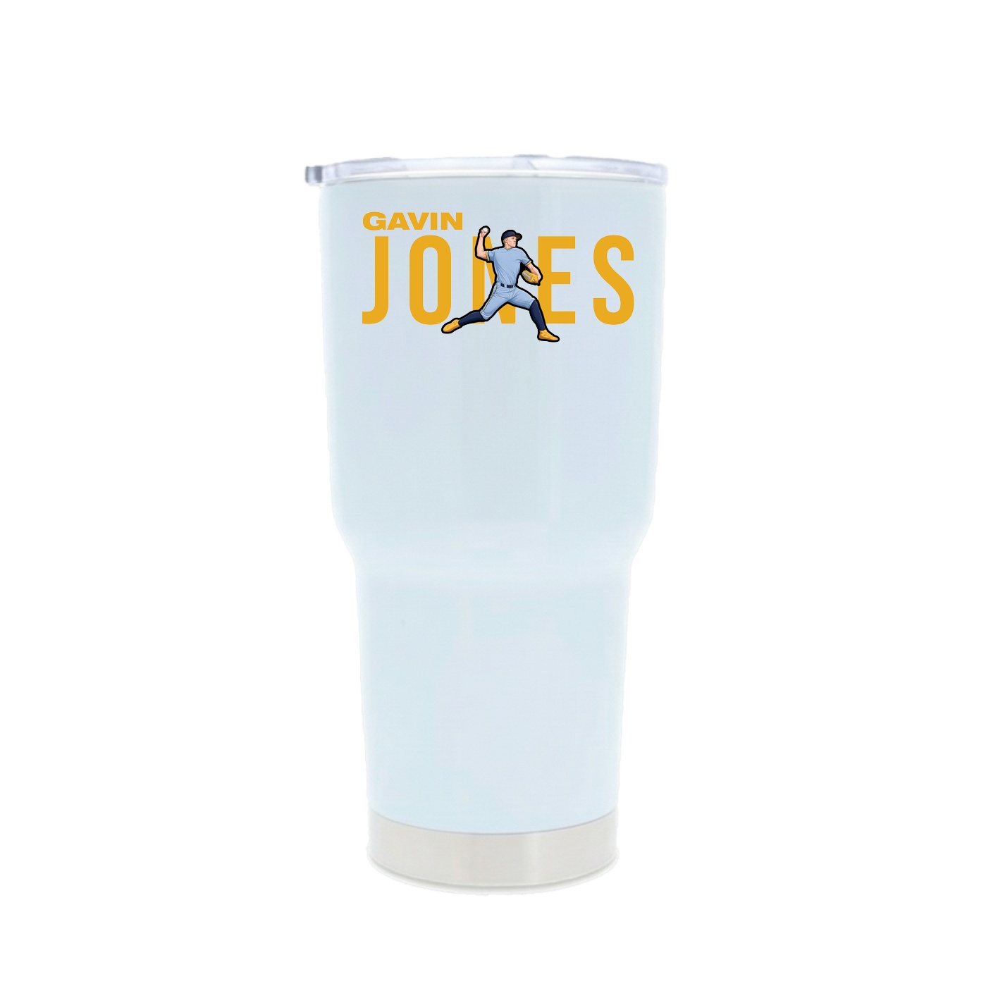 30oz Stainless Steel Tumbler — Player Name in White