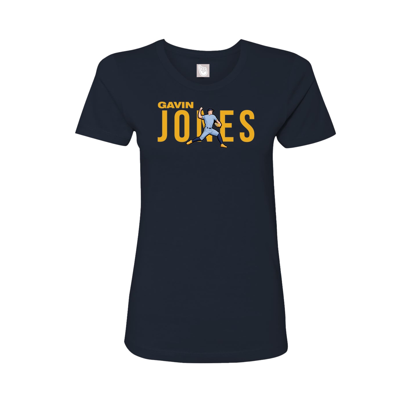 Fitted Women's Tee — Player Name in Navy