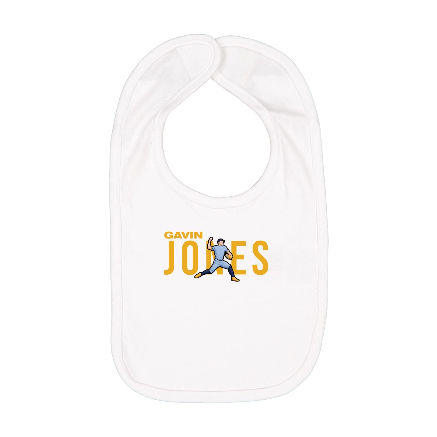 Infant Bib — Player Name in White