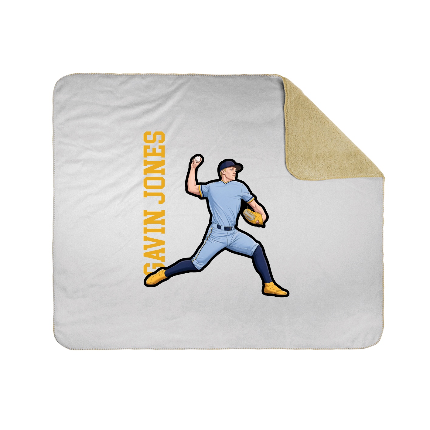 Throw Blanket — Name Vertical in White
