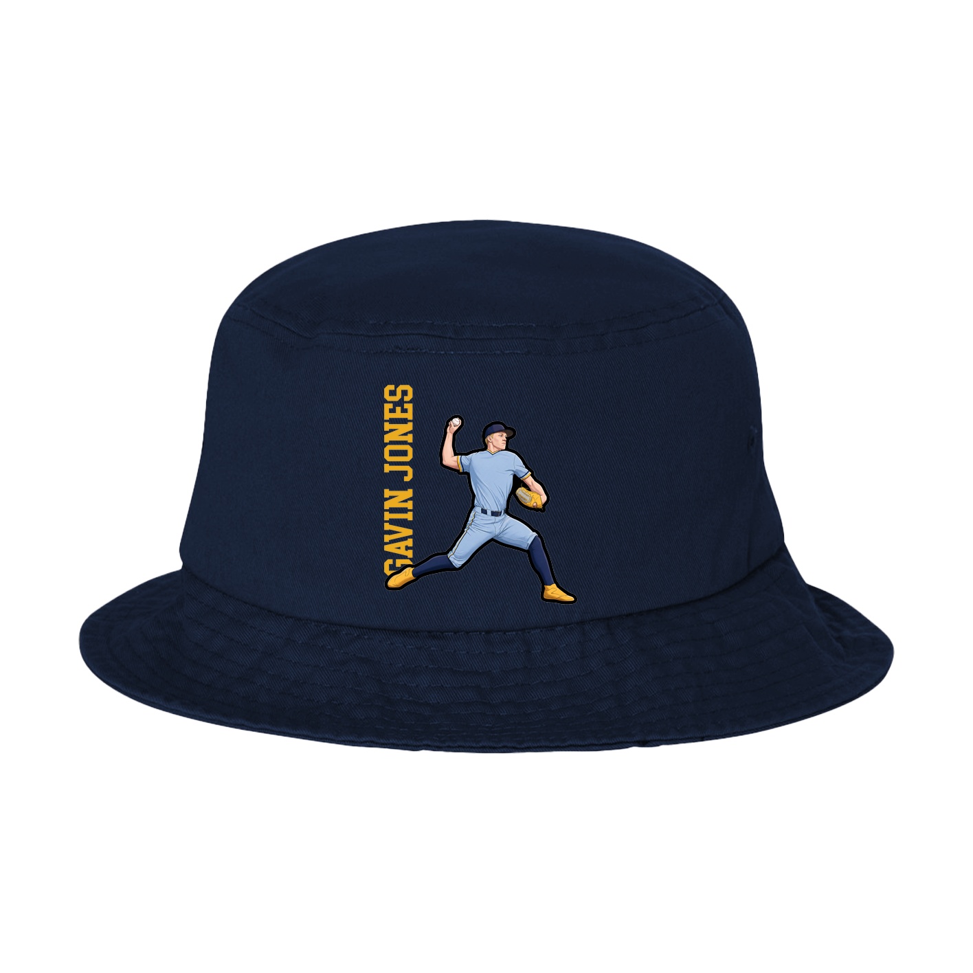 Bucket Cap — Name Vertical in Navy