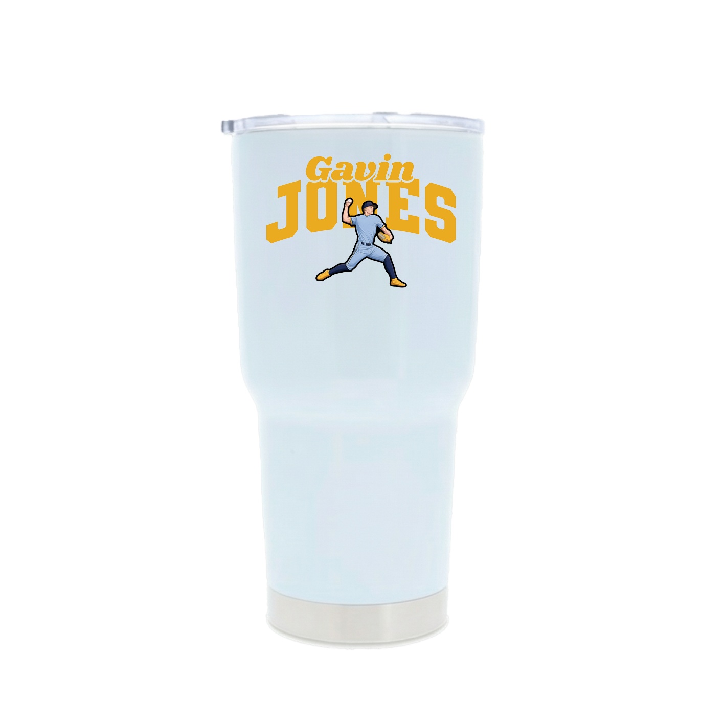 30oz Stainless Steel Tumbler — Signature Arch in White
