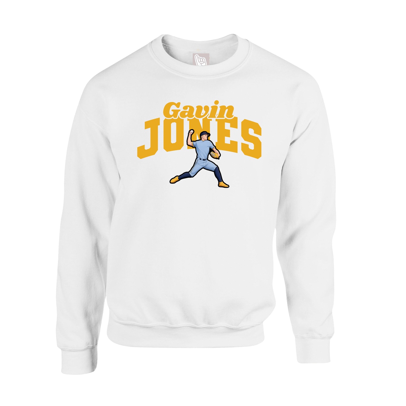 Fleece Crew — Signature Arch in White