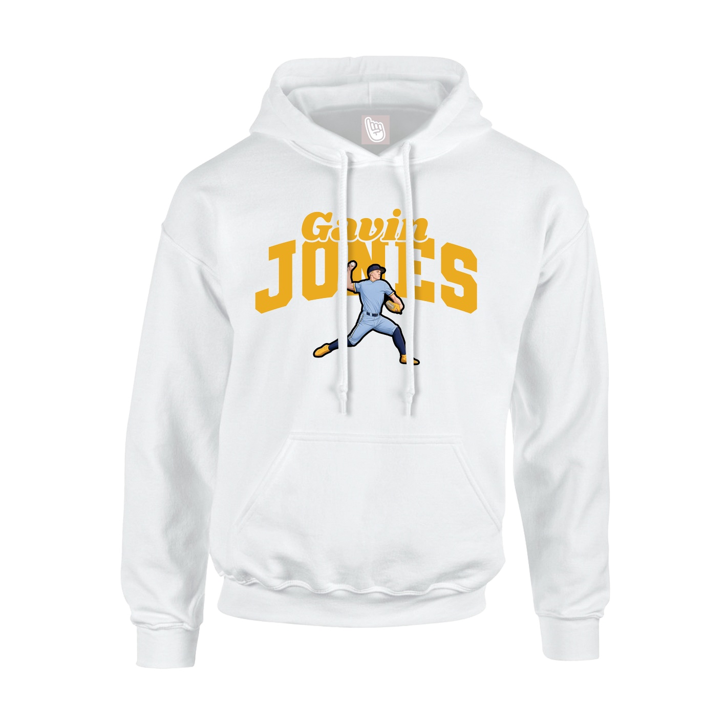 Youth Hoodie — Signature Arch in White