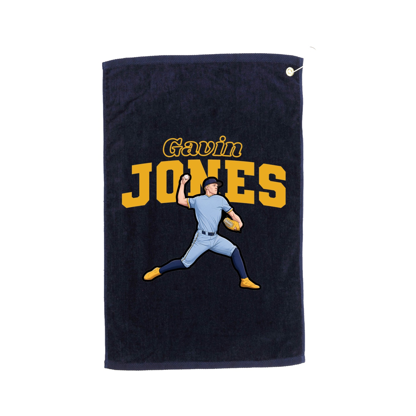 Golf Towel — Name Arch in Navy