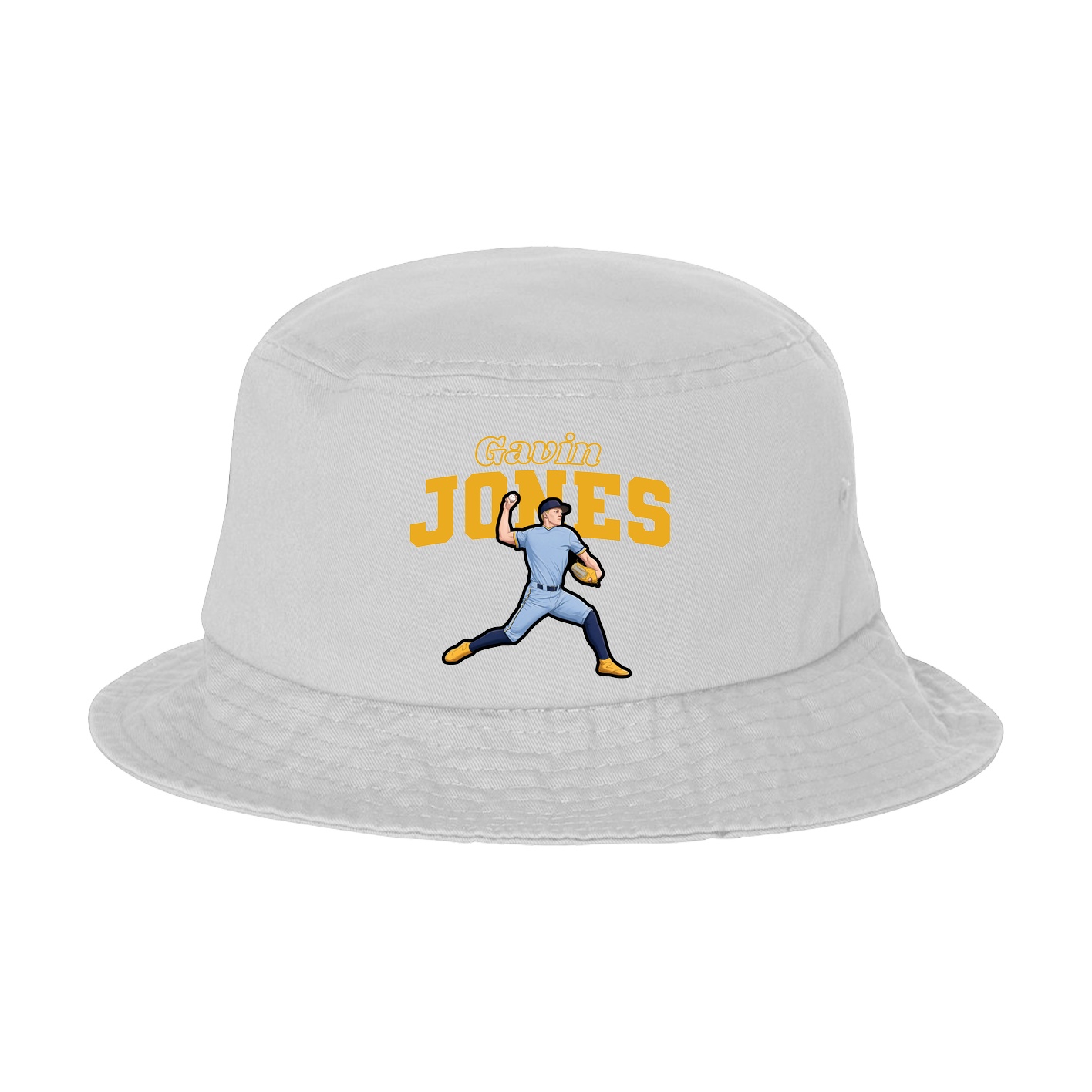 Bucket Cap — Name Arch in White