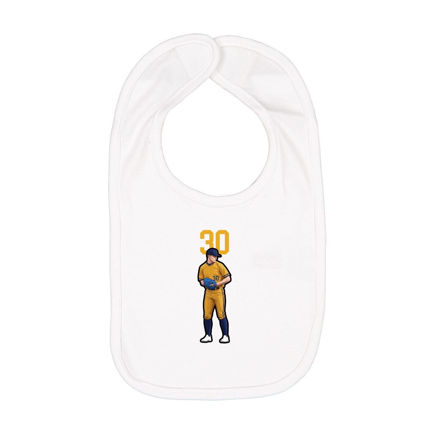 Infant Bib — Number Top in White