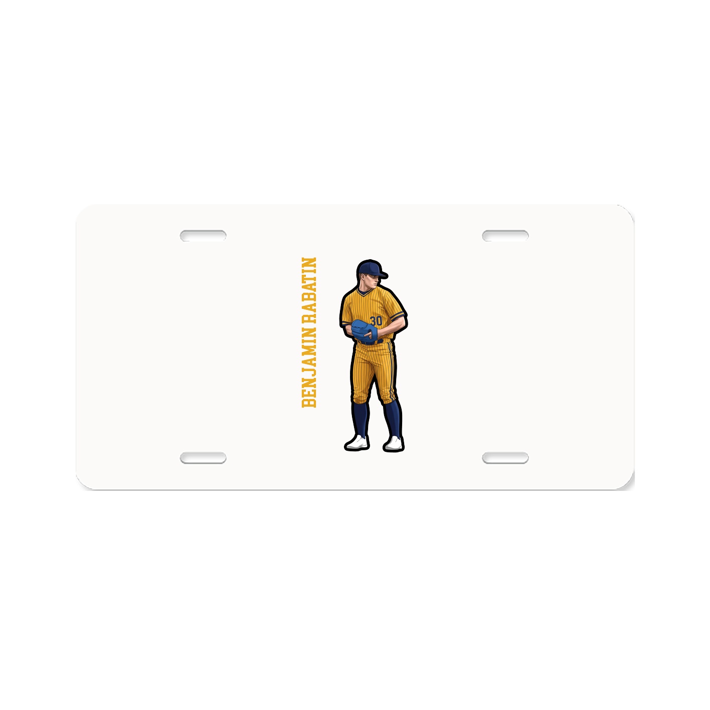 License Plate — Name Vertical in Classic