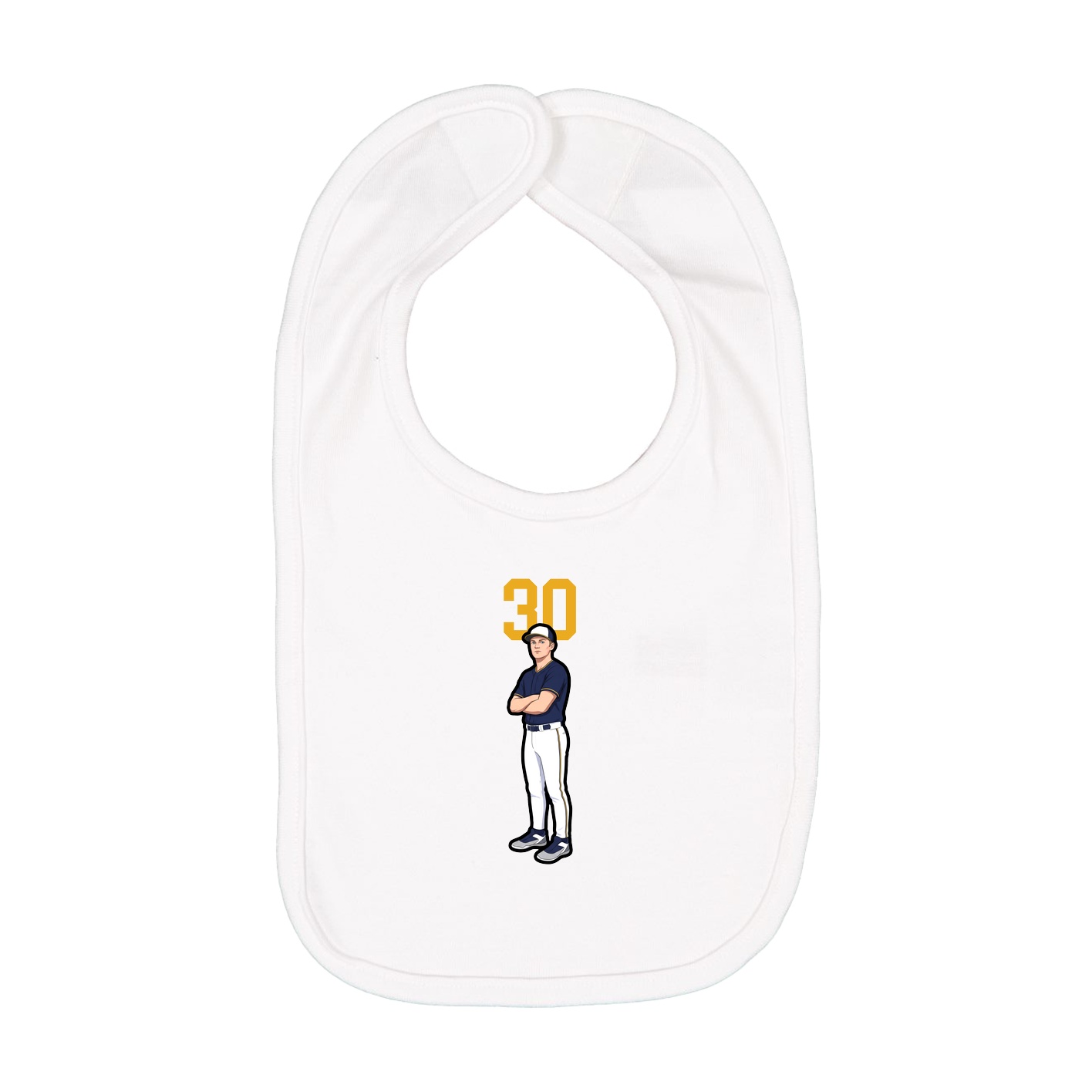 Infant Bib — Number Top in White