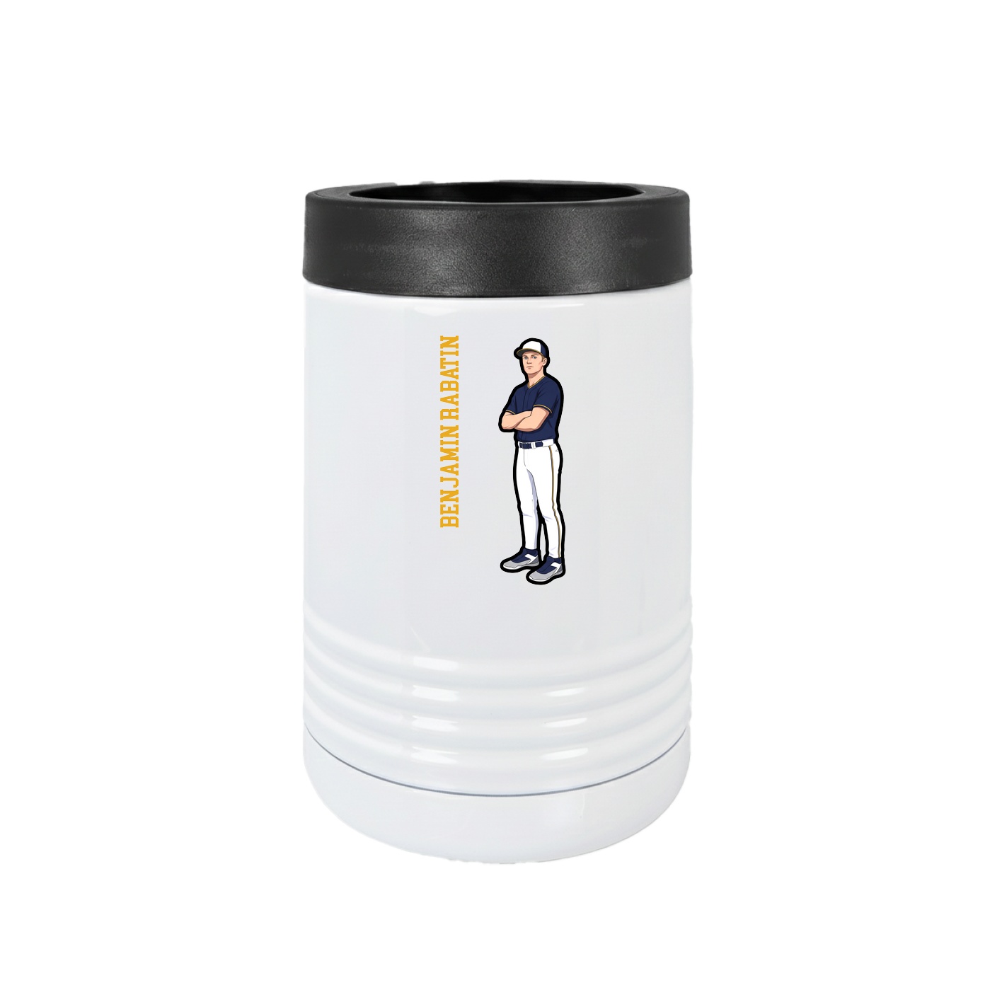 Beverage Holder — Name Vertical in White