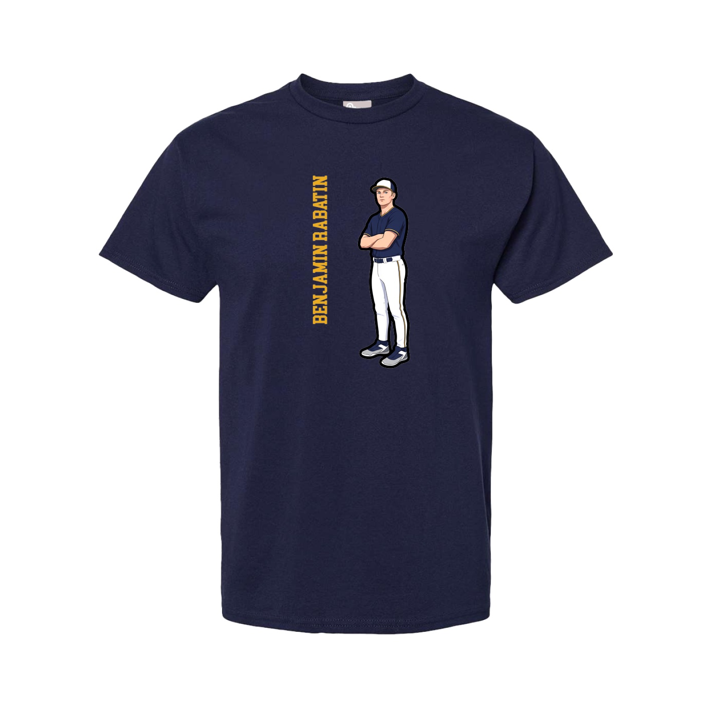 Youth Tee — Name Vertical in Navy