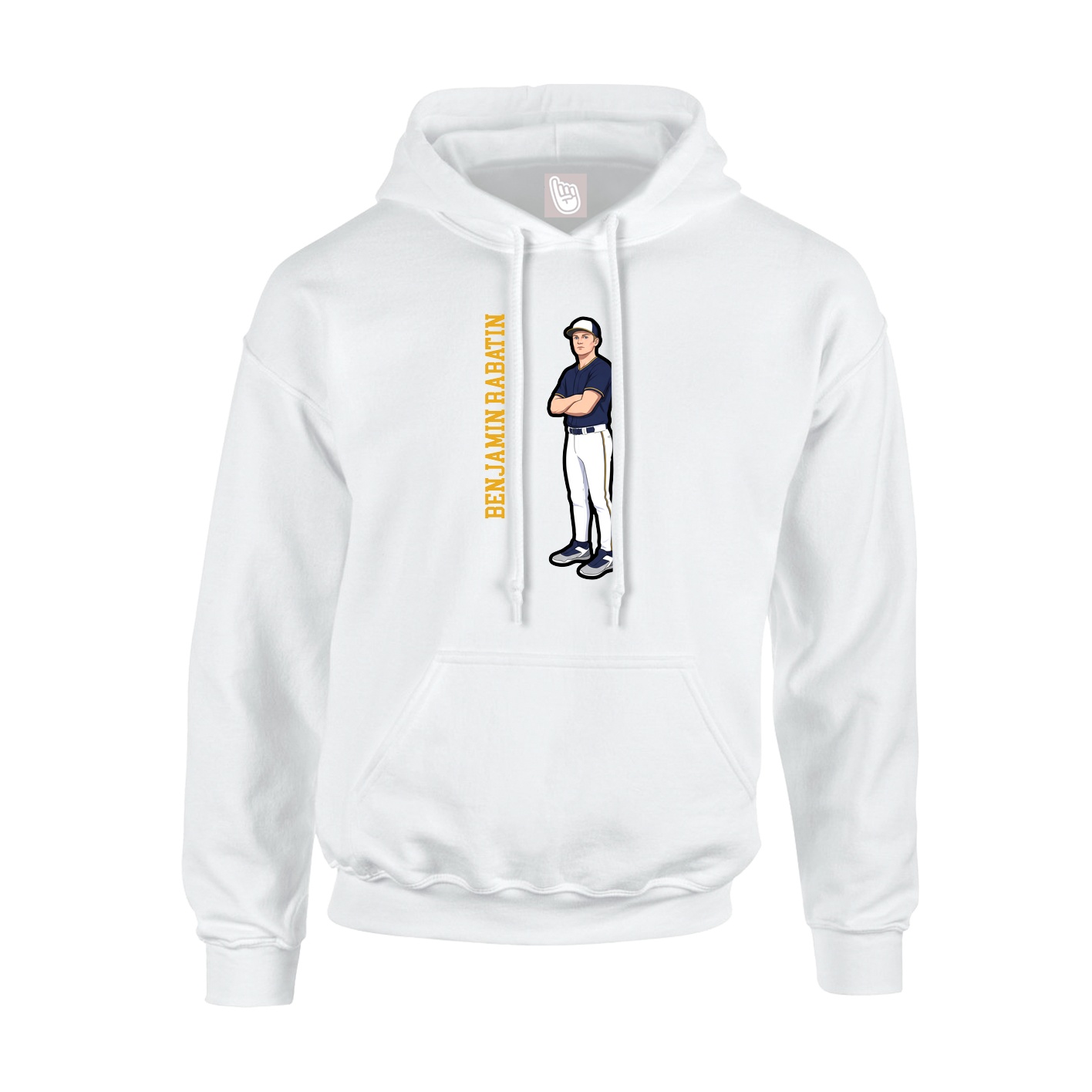 Youth Hoodie — Name Vertical in White