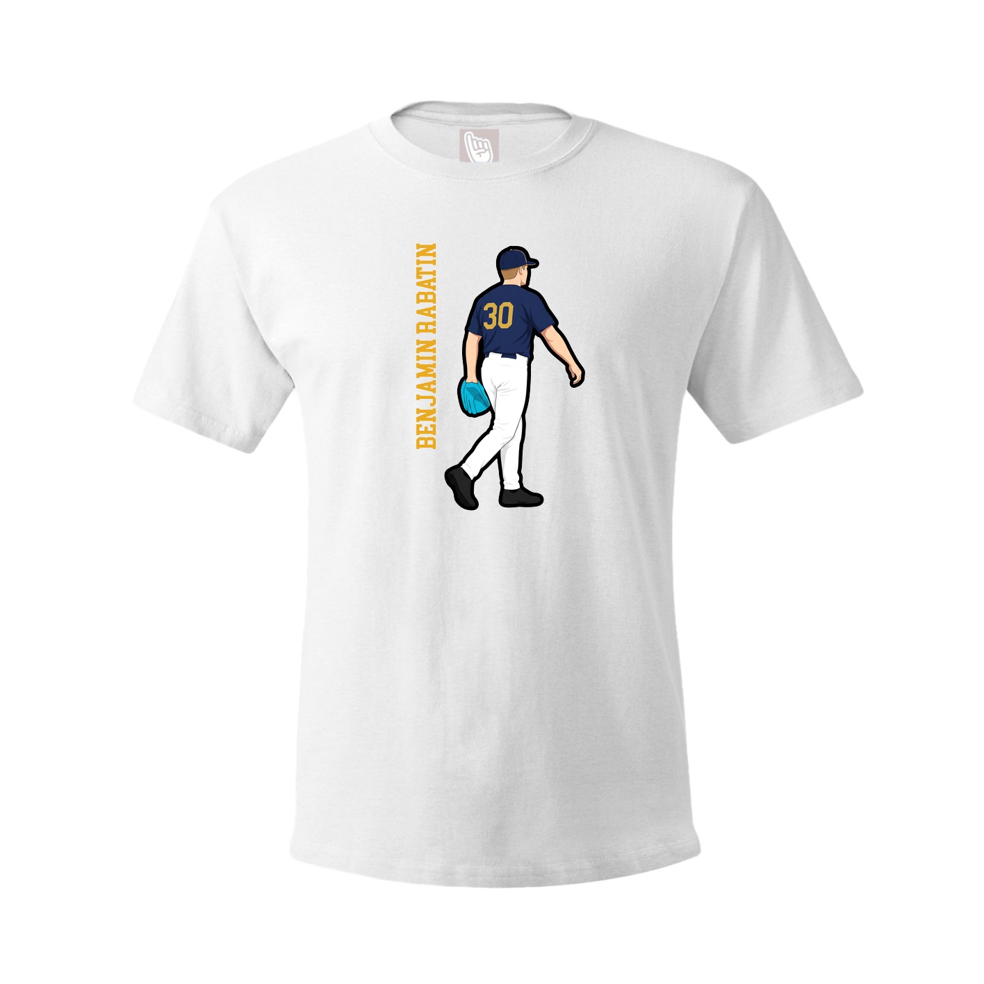 Tee — Name Vertical in White