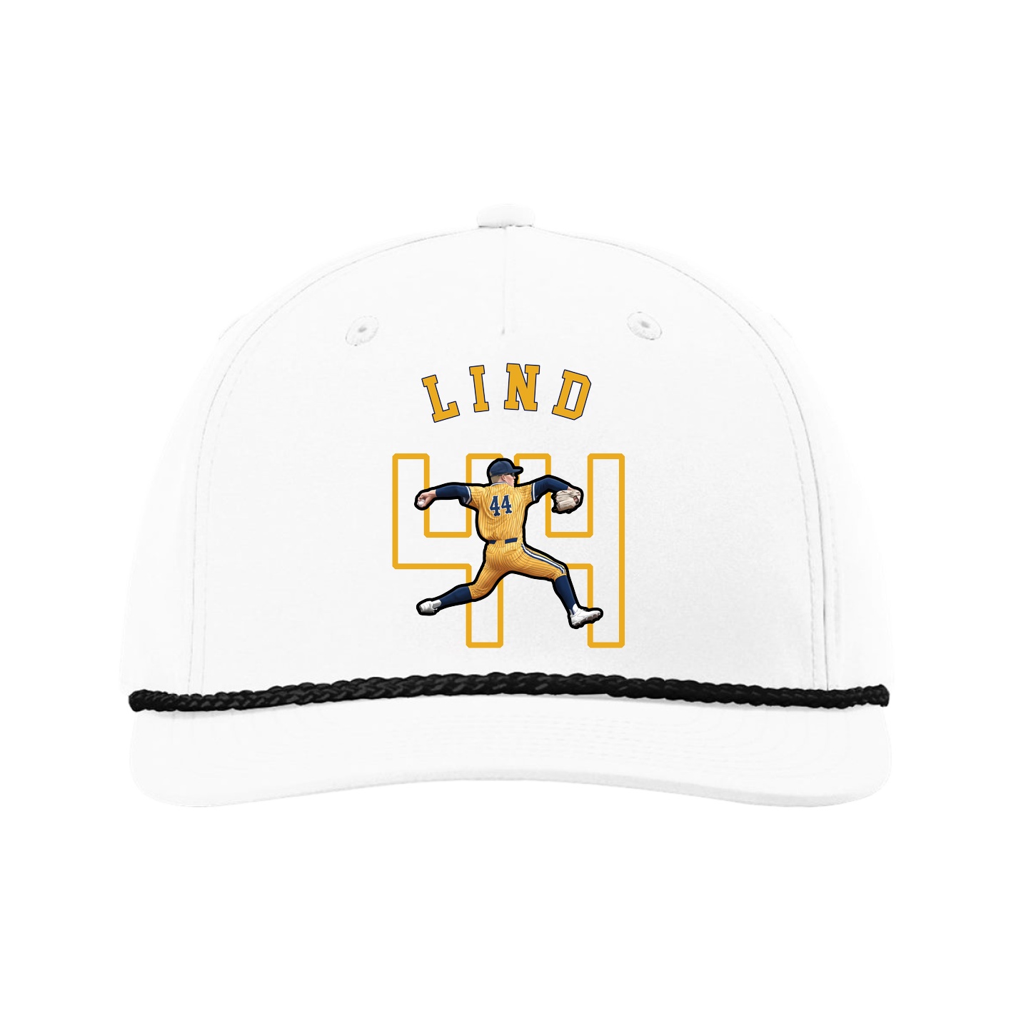Five-Panel Classic Rope Cap — Shirsey Arch in White