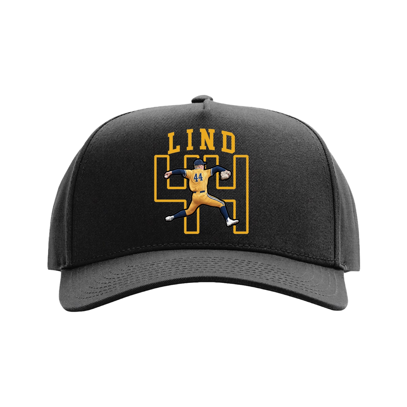 Full Fabric Five-Panel Champ Cap — Shirsey in Black