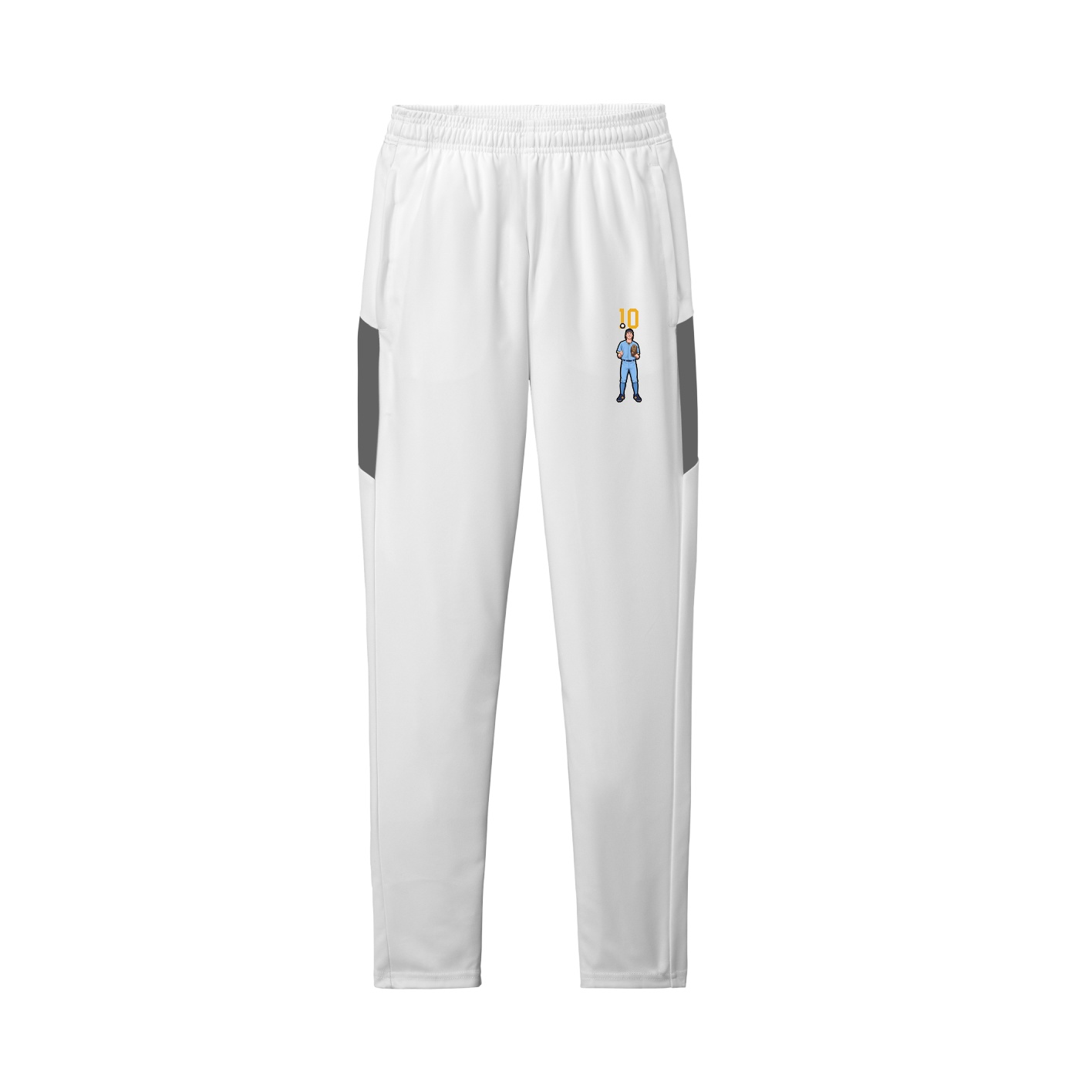Team Travel Pant — Number Top in White/Grey