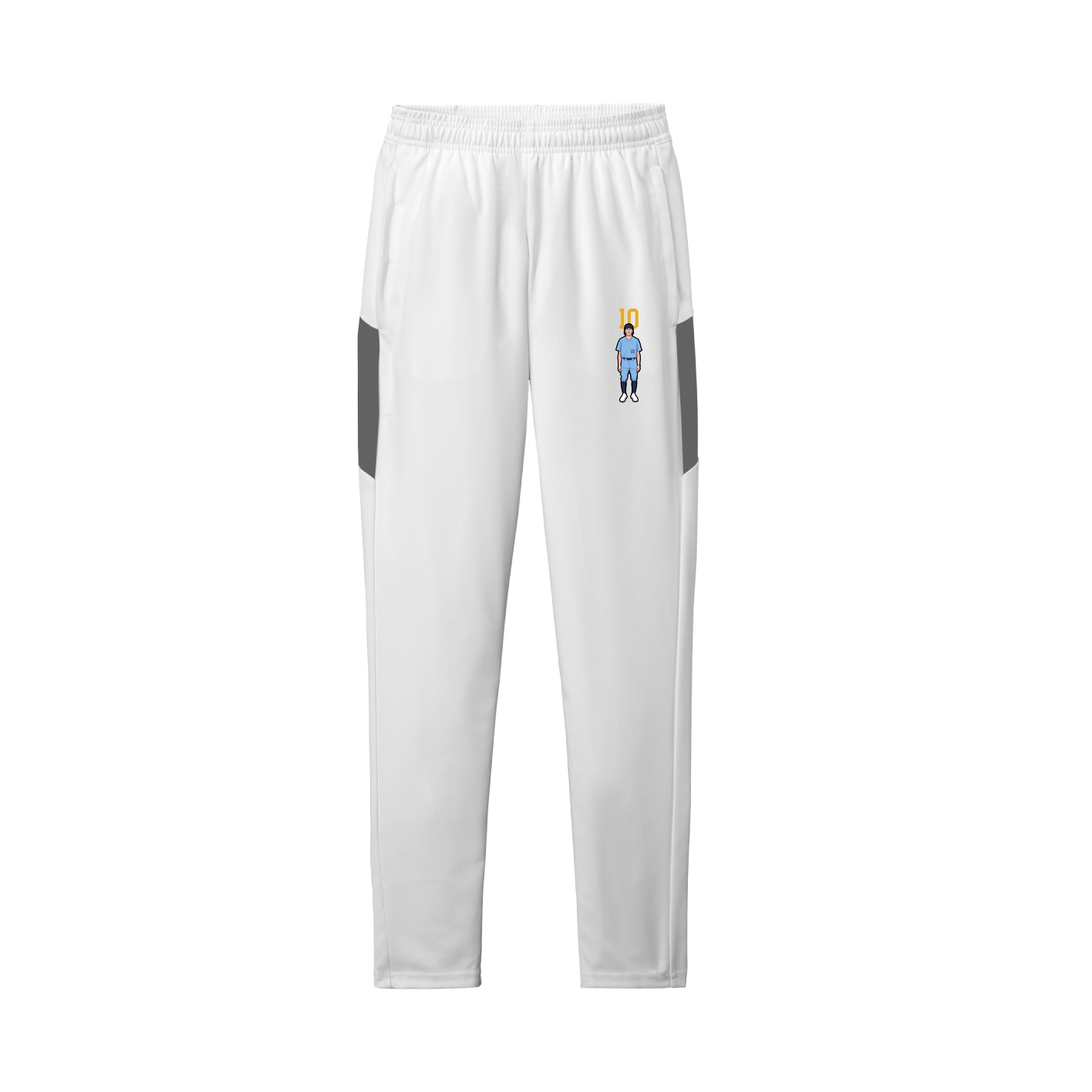 Team Travel Pant — Number Top in White/Grey