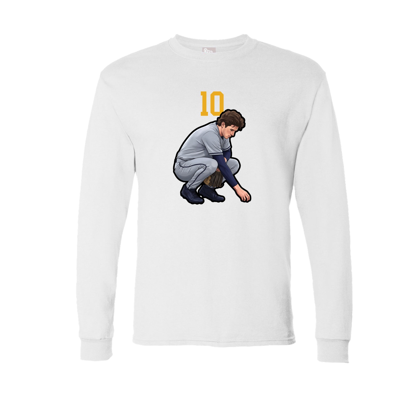 Long Sleeve Tee — Number Top in White