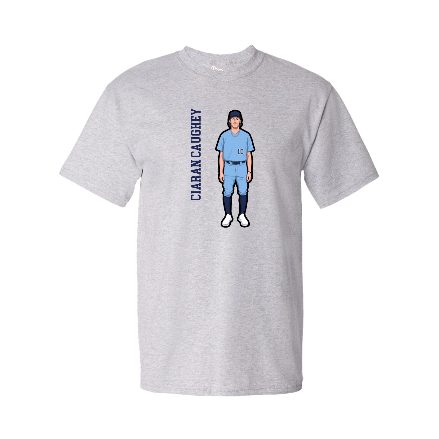 Tee — Name Vertical in Grey