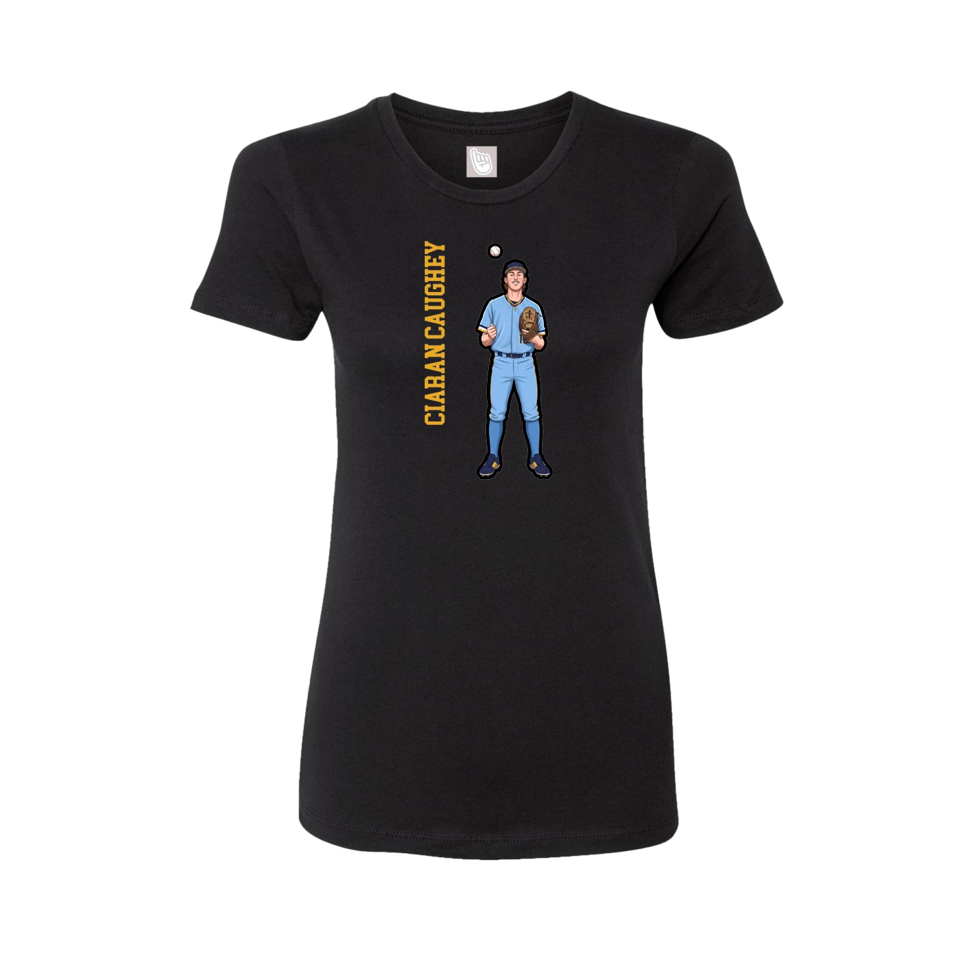 Womens Tee — Name Vertical in Black