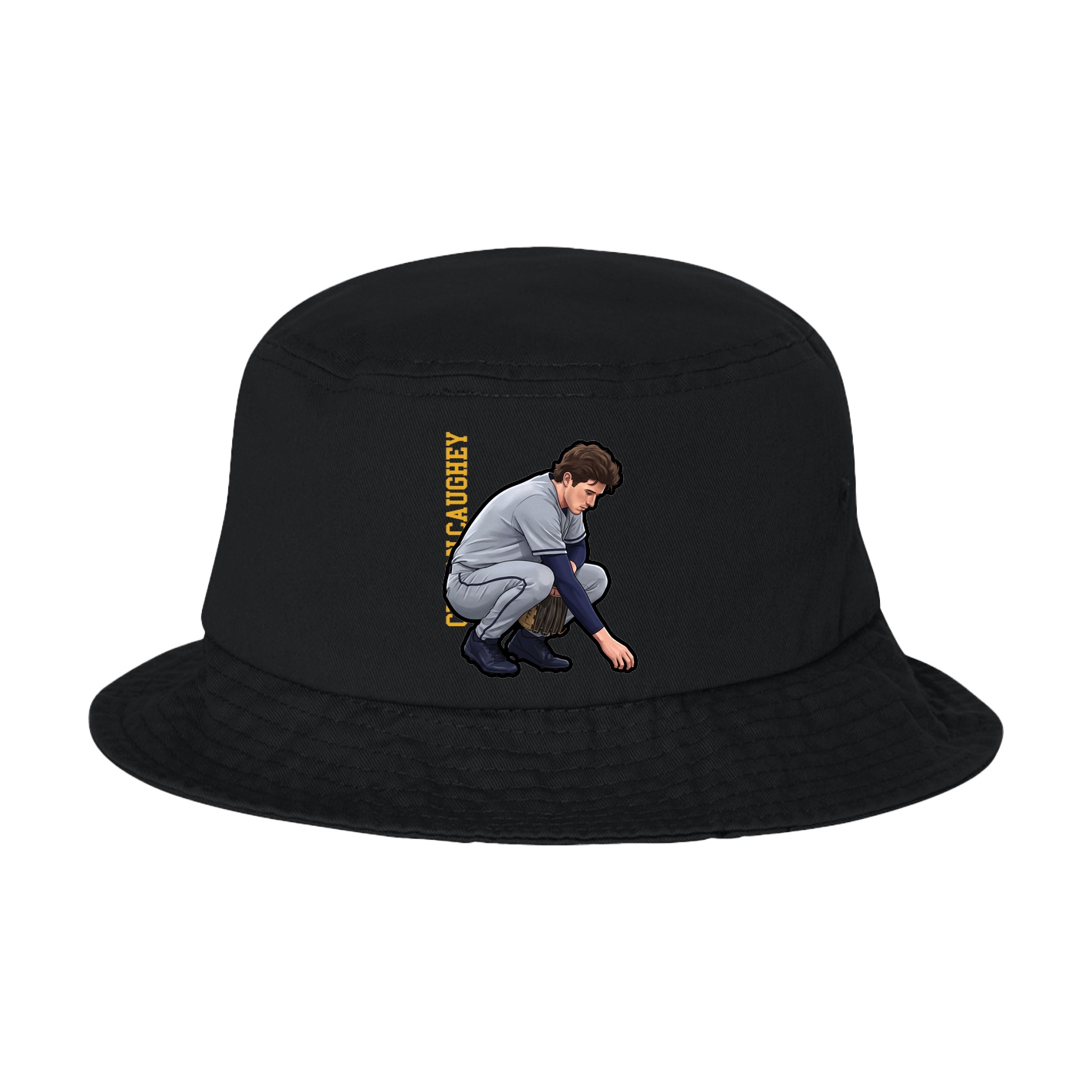 Bucket Cap — Name Vertical in Black