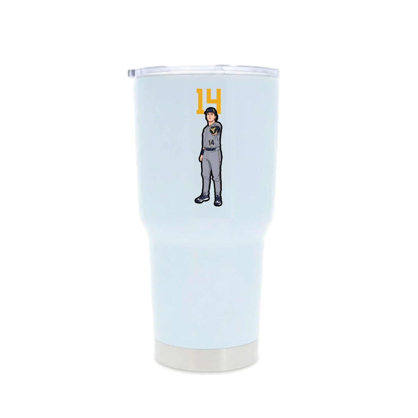 30oz Stainless Steel Tumbler — Number Top in White