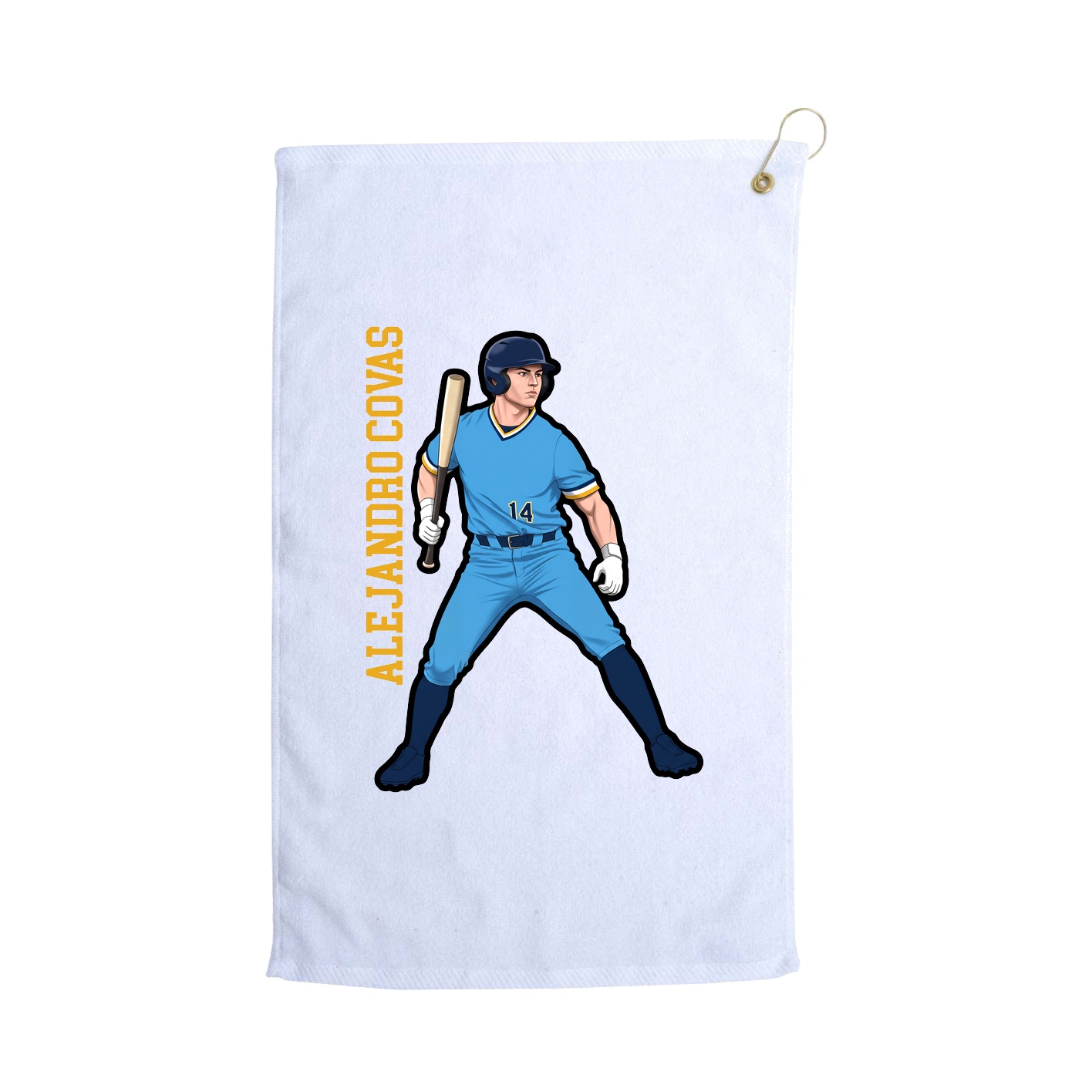 Golf Towel — Name Vertical in White