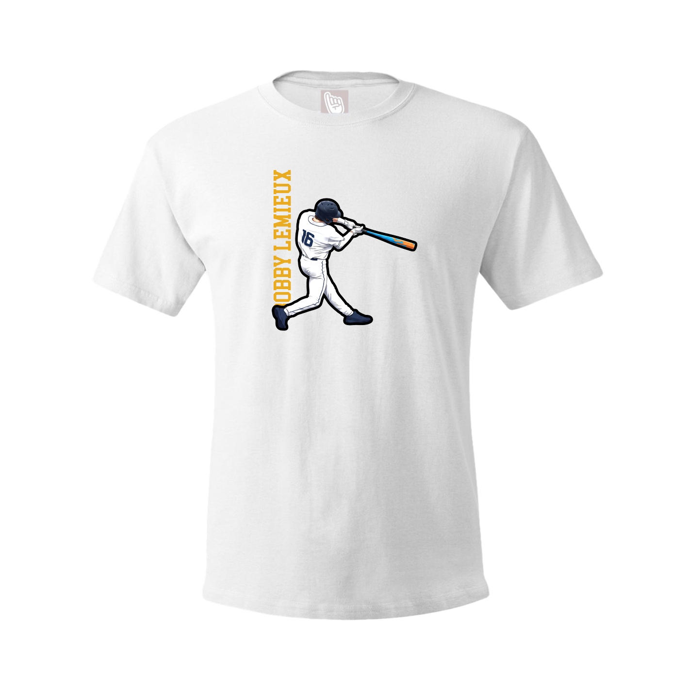 Youth Tee — Name Vertical in White
