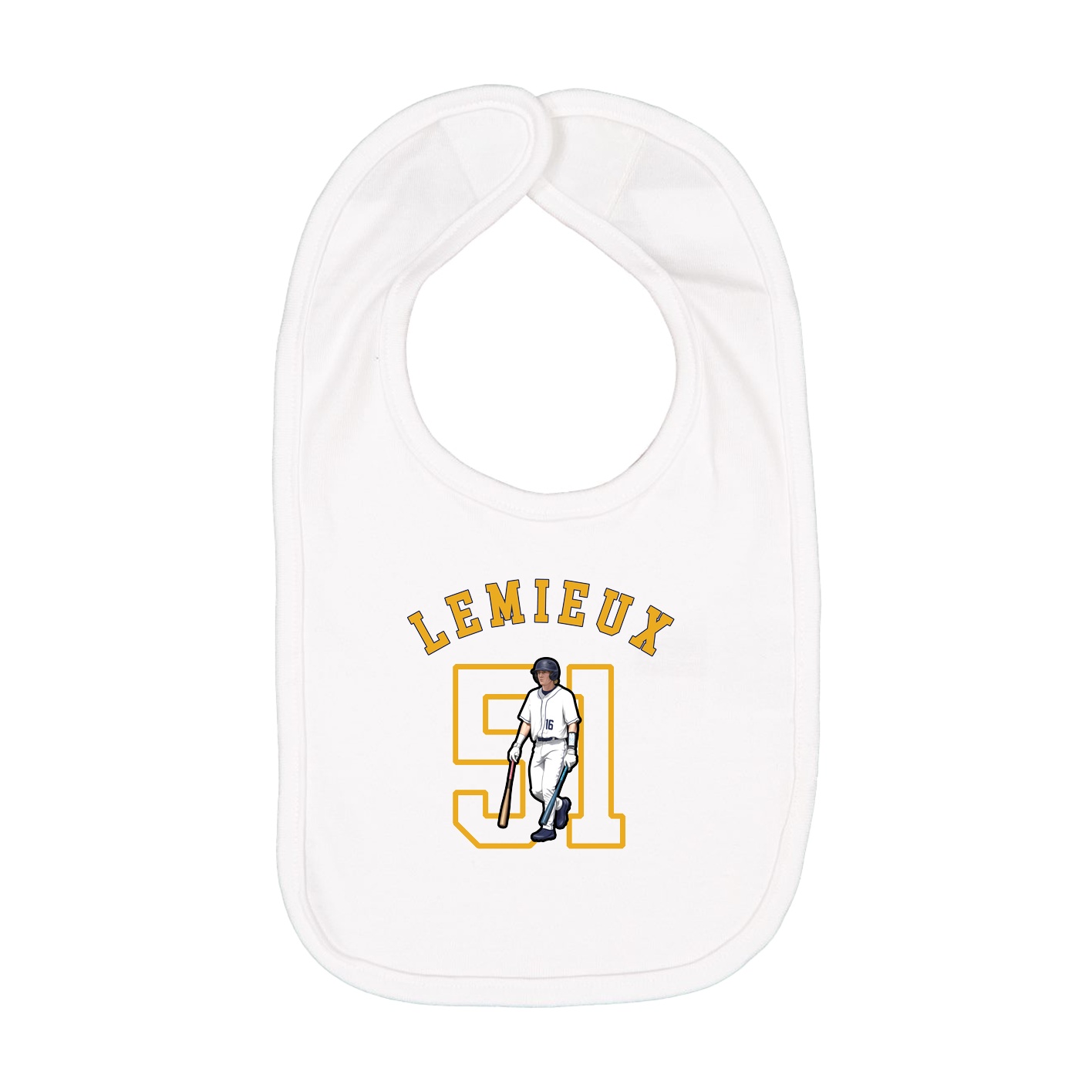 Infant Bib — Shirsey Arch in White