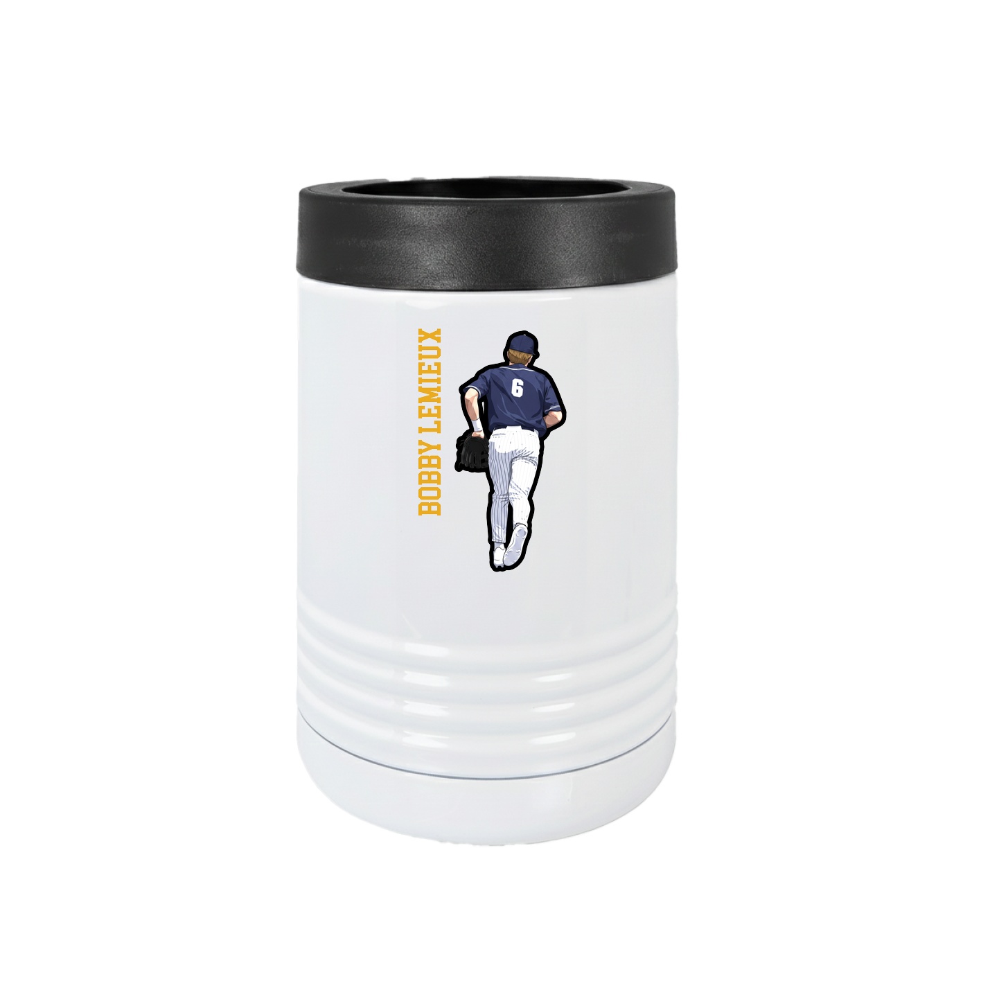 Beverage Holder — Name Vertical in White