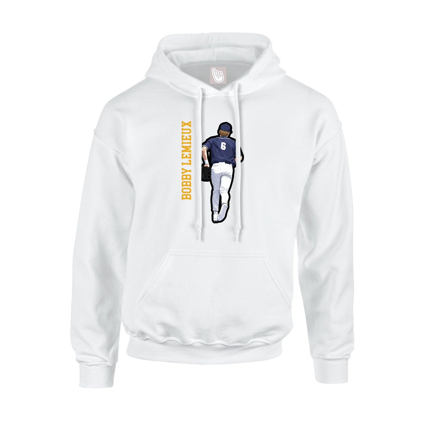 Hoodie — Name Vertical in White