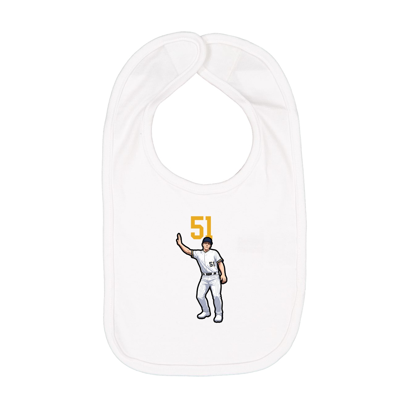 Infant Bib — Number Top in White