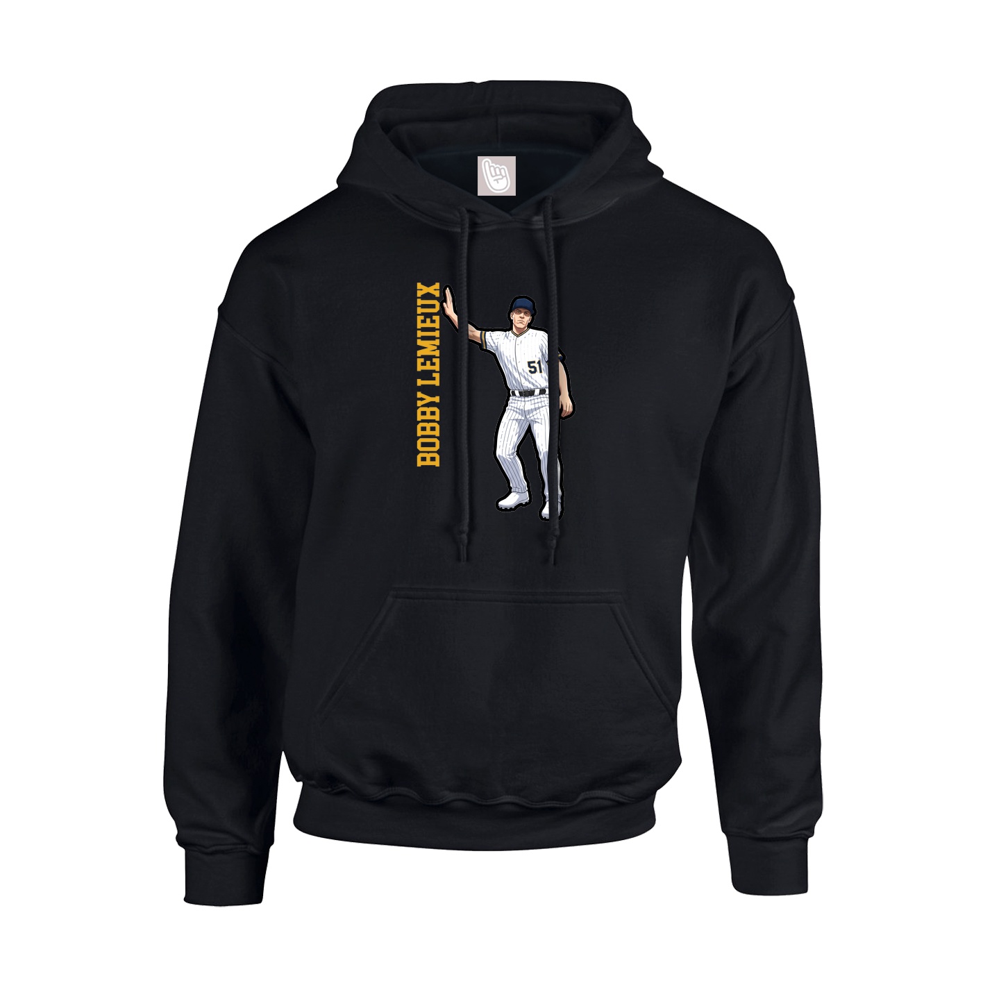 Hoodie — Name Vertical in Black
