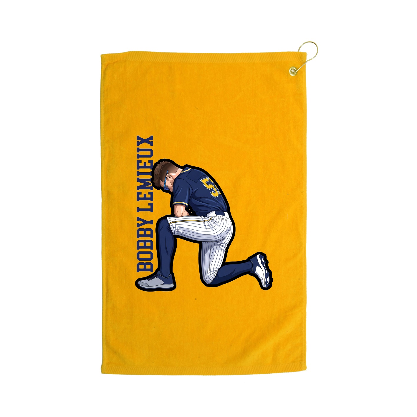 Golf Towel — Name Vertical in Gold