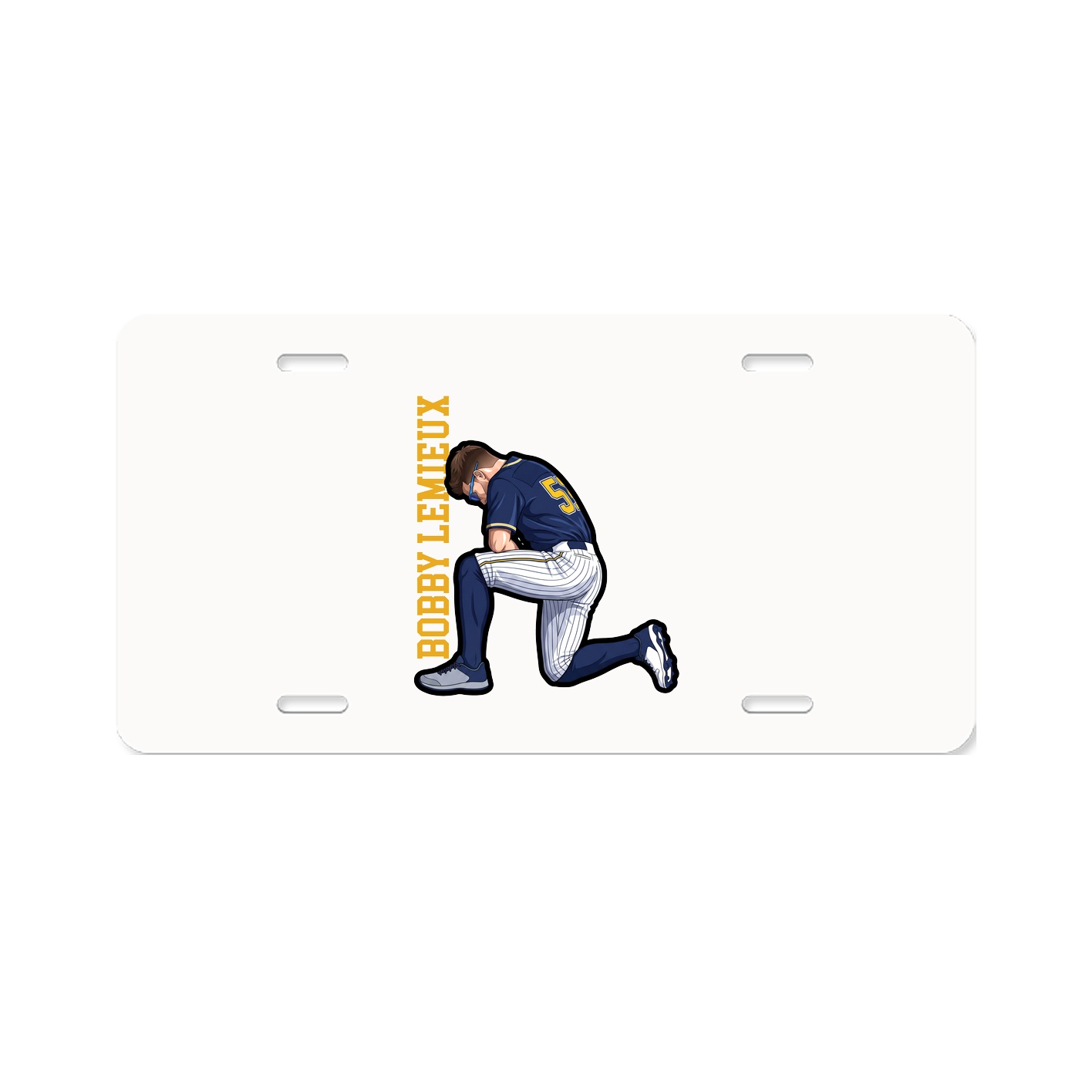 License Plate — Name Vertical in Classic