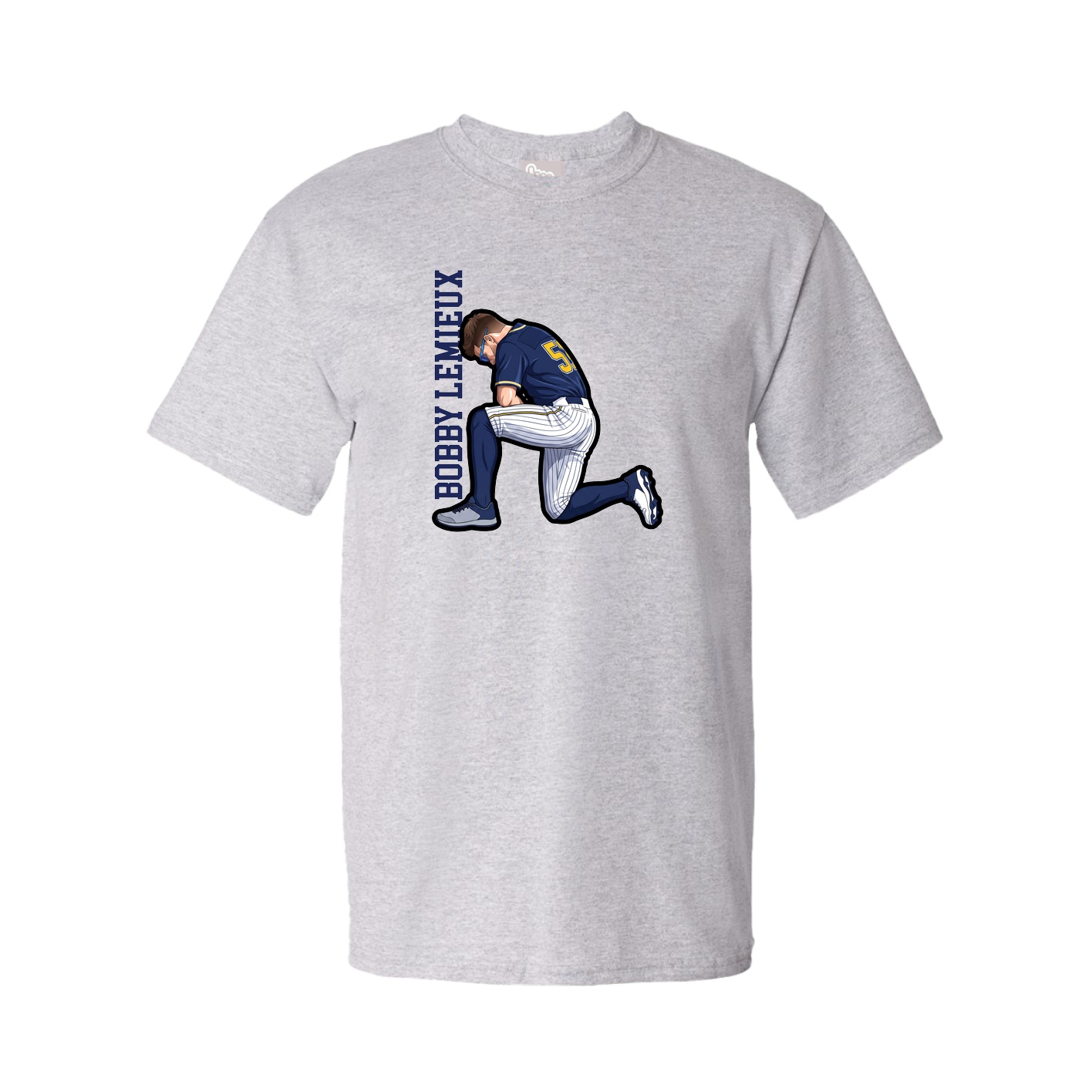 Youth Tee — Name Vertical in Grey