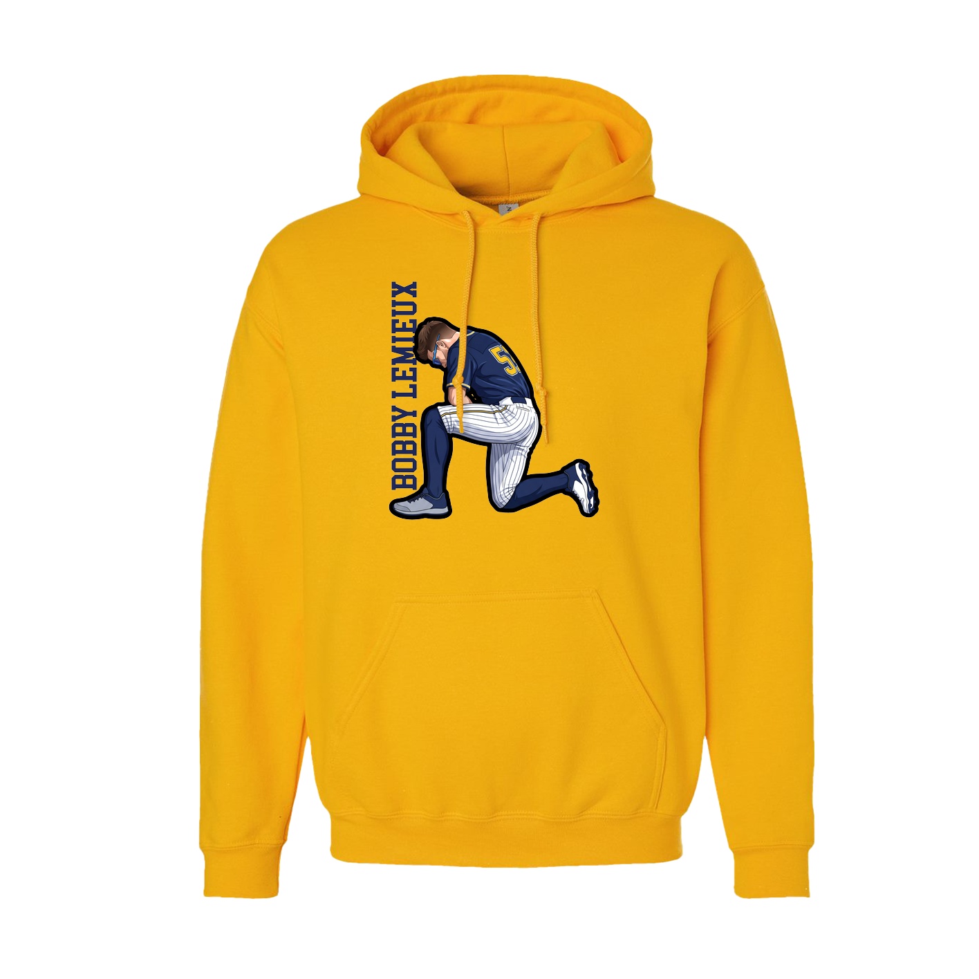 Youth Hoodie — Name Vertical in Gold